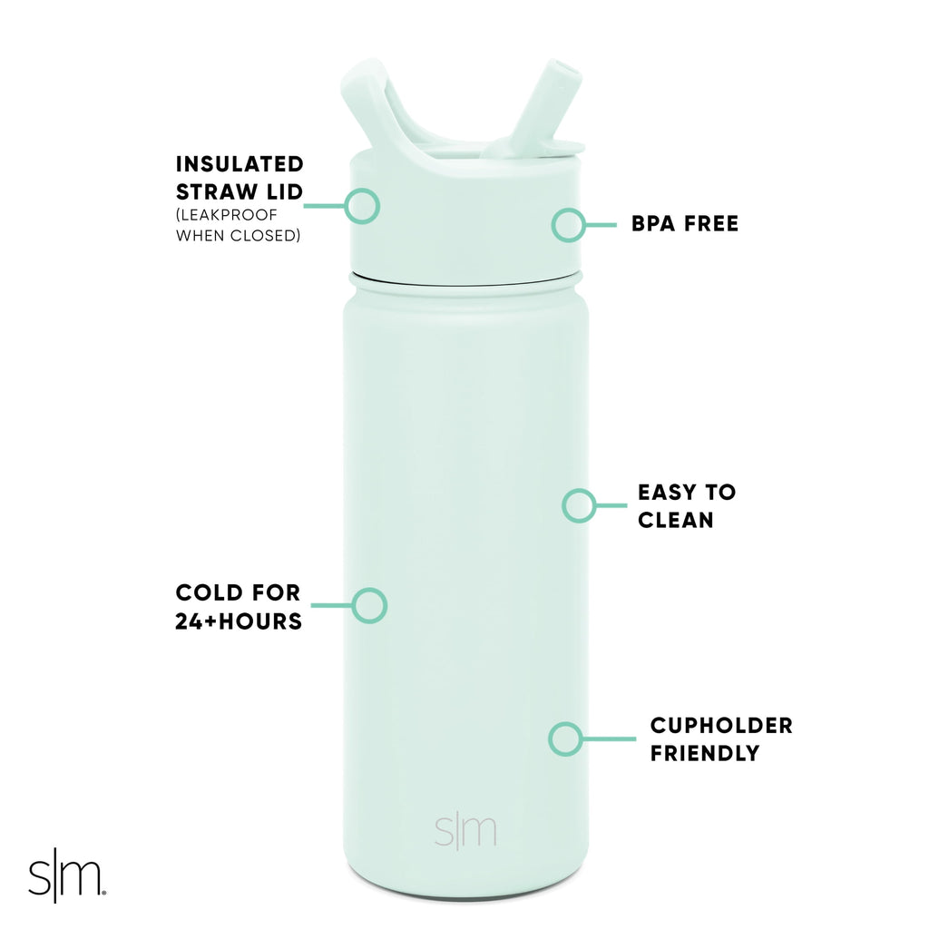 Simple Modern Summit Water Bottle Straw Lid Vacuum Insulated Stainless Steel Bottle | 18 fl oz M685A