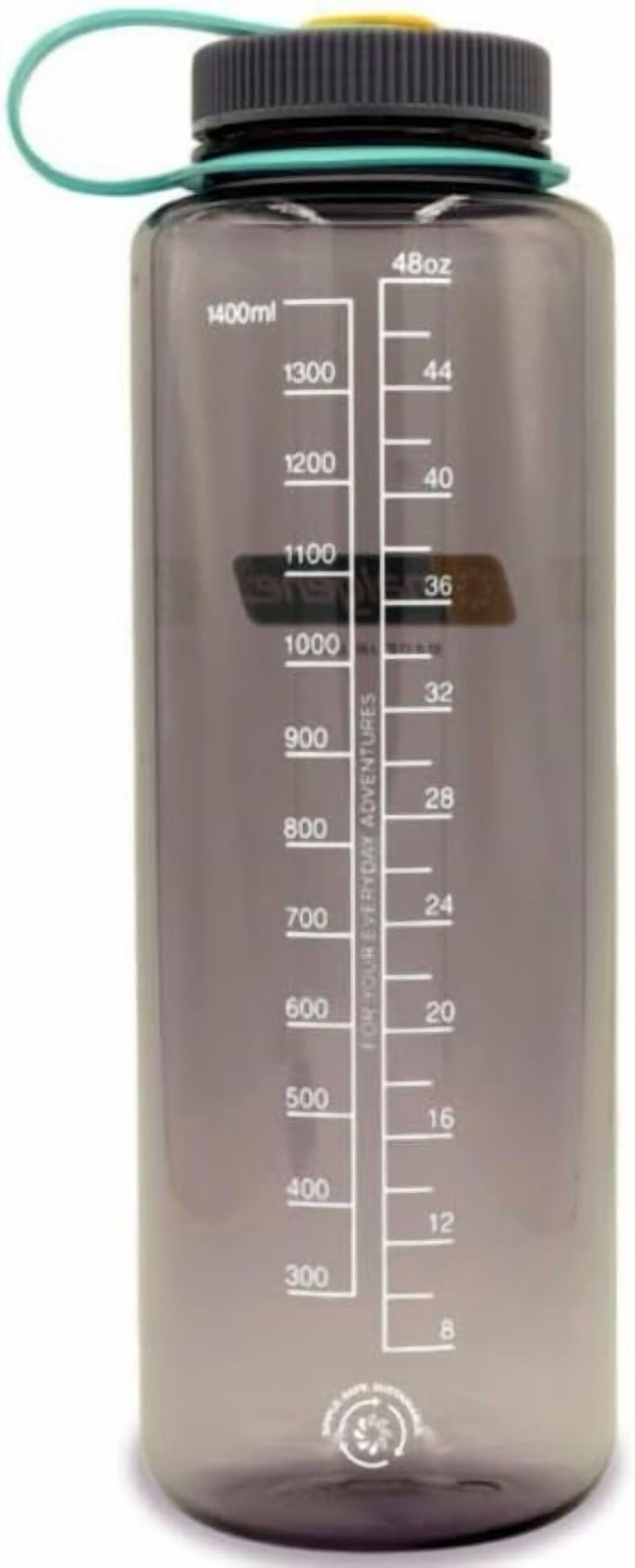 Nalgene Sustain Tritan BPA-Free Water  Made with Material Derived from 50% Plastic Waste (using ISCC certified mass balance), 48 OZ, Wide Mouth, Aubergine M148D