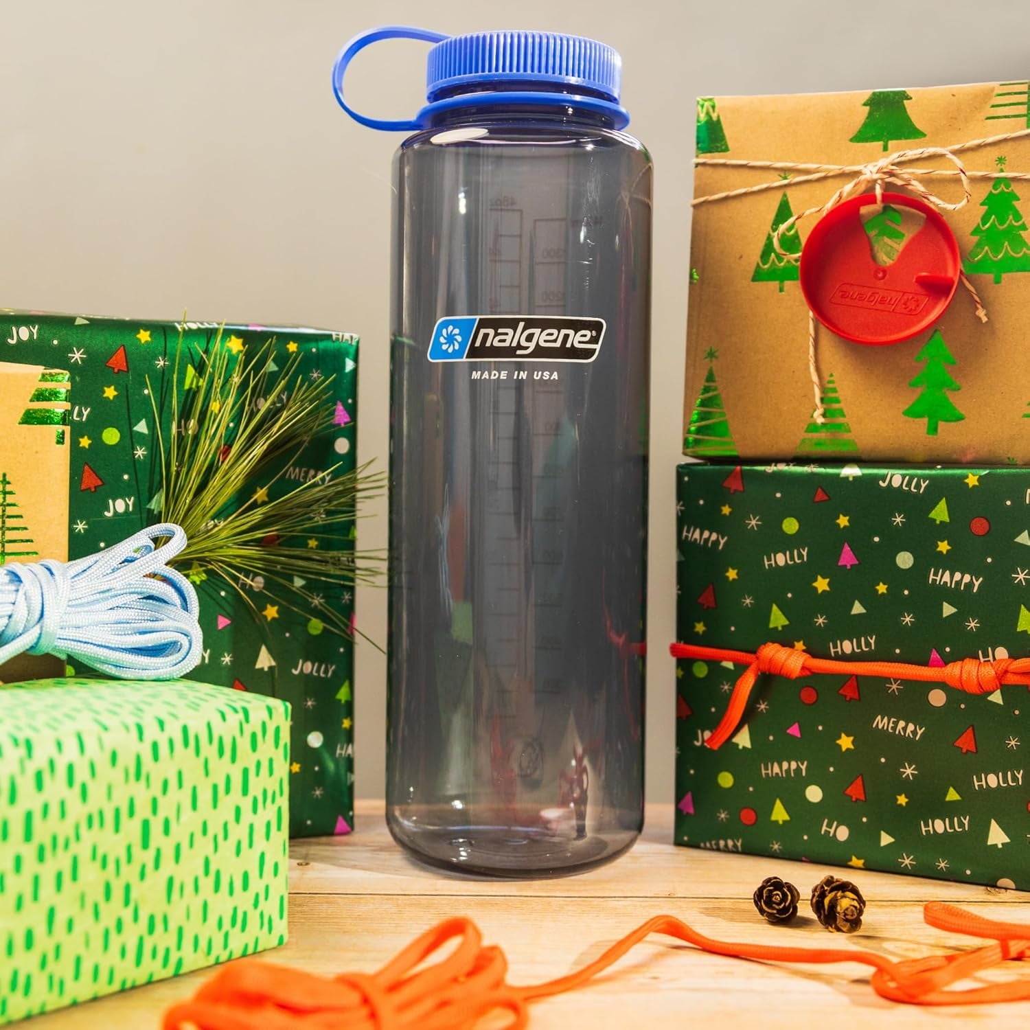 Nalgene Sustain Tritan BPA-Free Water  Made with Material Derived from 50% Plastic Waste (using ISCC certified mass balance), 48 OZ, Wide Mouth, Aubergine M148D
