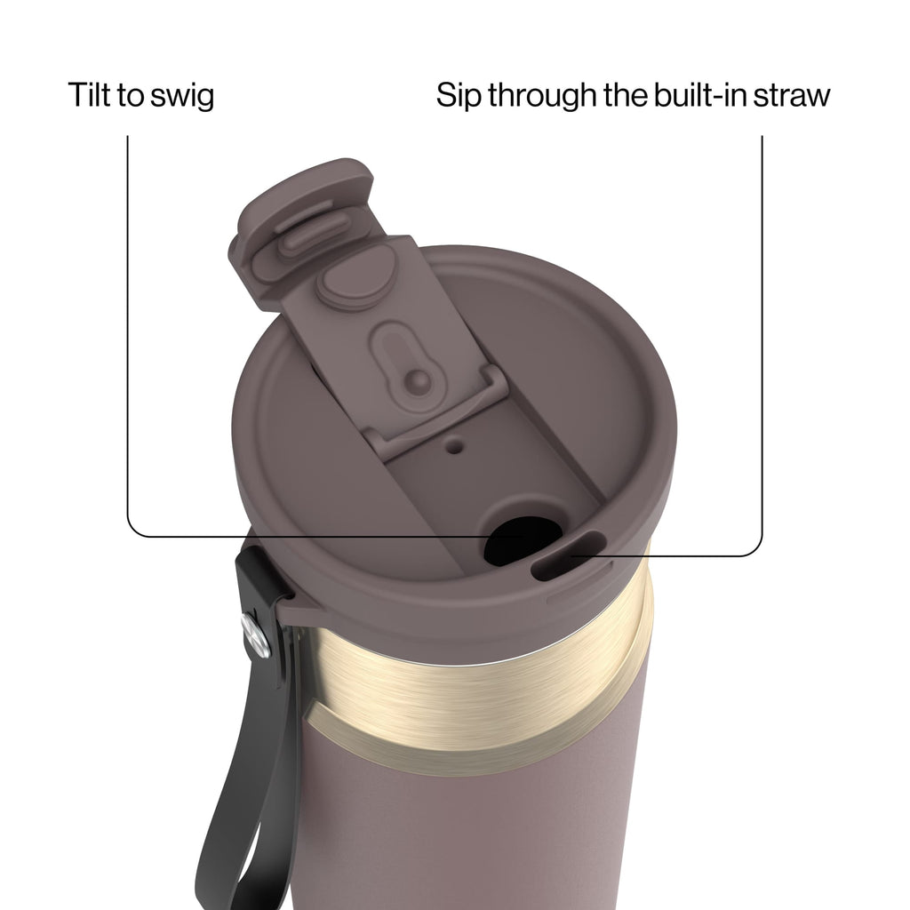 Contigo DualSip 24 oz Leakproof Insulated Water Bottle with Carrying Strap and 2-Way Lid M41U