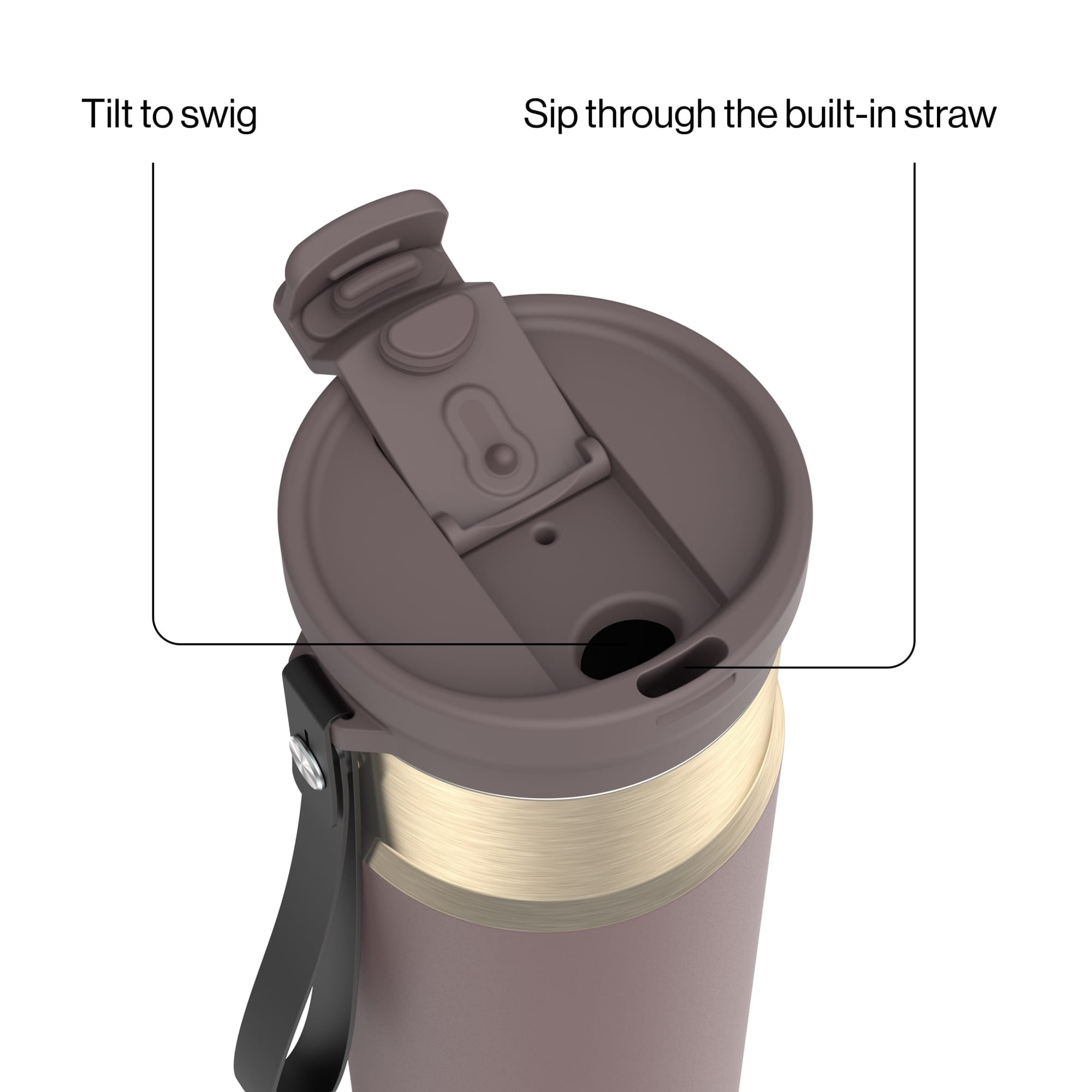 Contigo DualSip 24 oz Leakproof Insulated Water Bottle with Carrying Strap and 2-Way Lid M41U