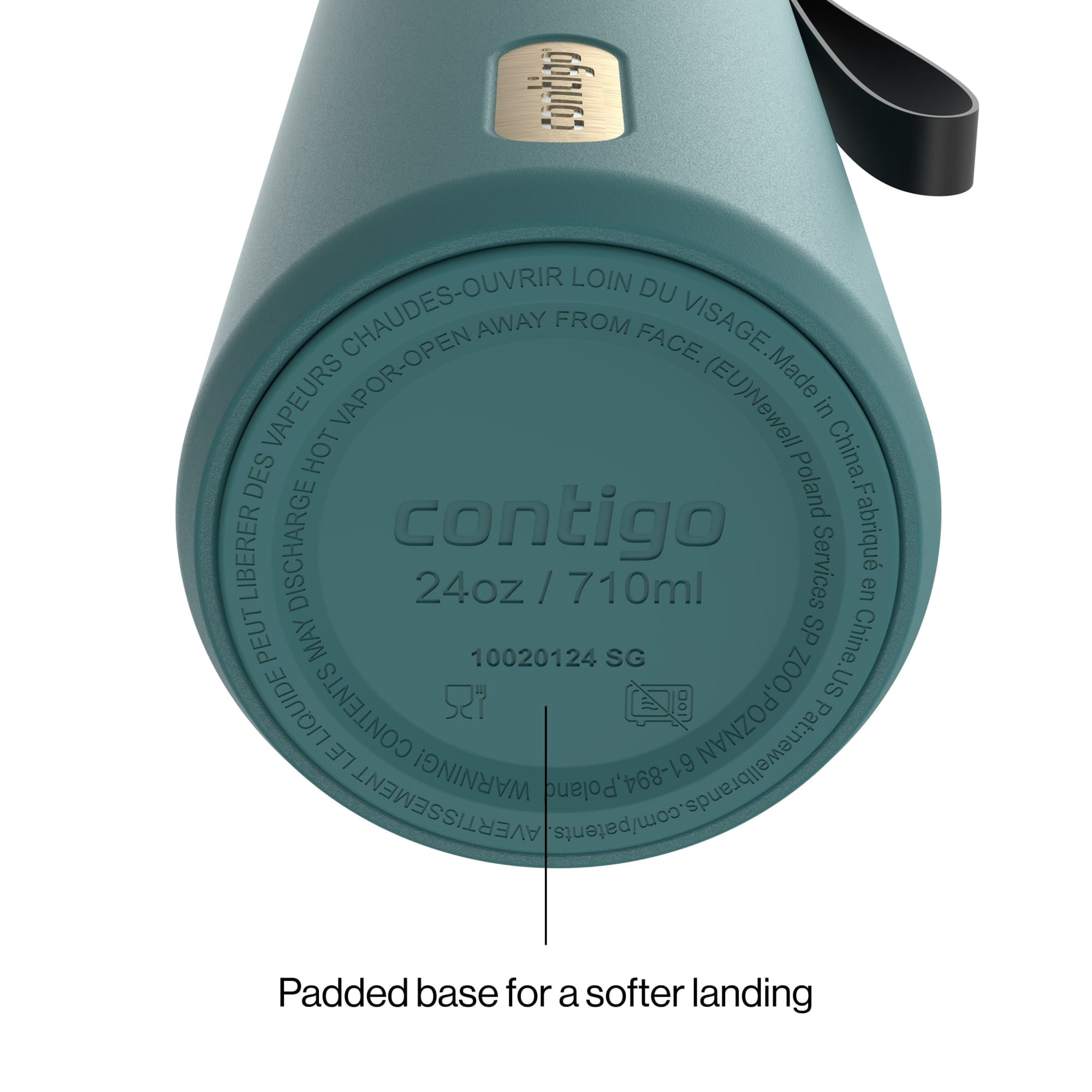 Contigo DualSip 24 oz Leakproof Insulated Water Bottle with Carrying Strap and 2-Way Lid M41U