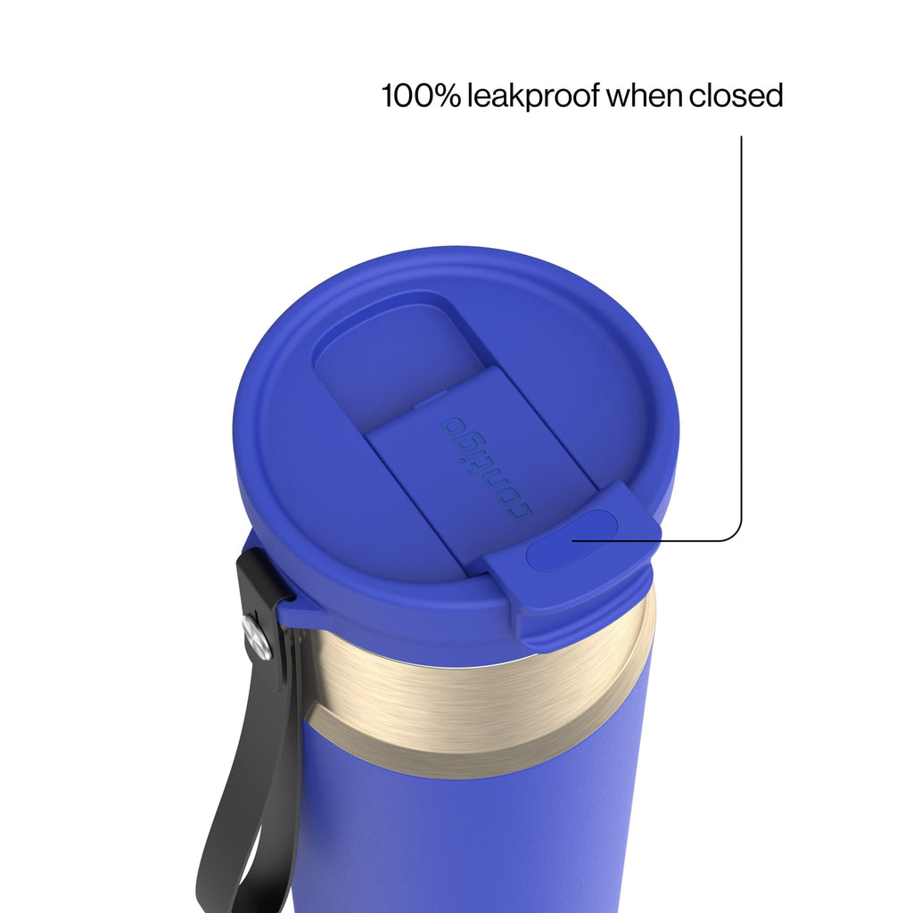 Contigo DualSip 24 oz Leakproof Insulated Water Bottle with Carrying Strap and 2-Way Lid M41U