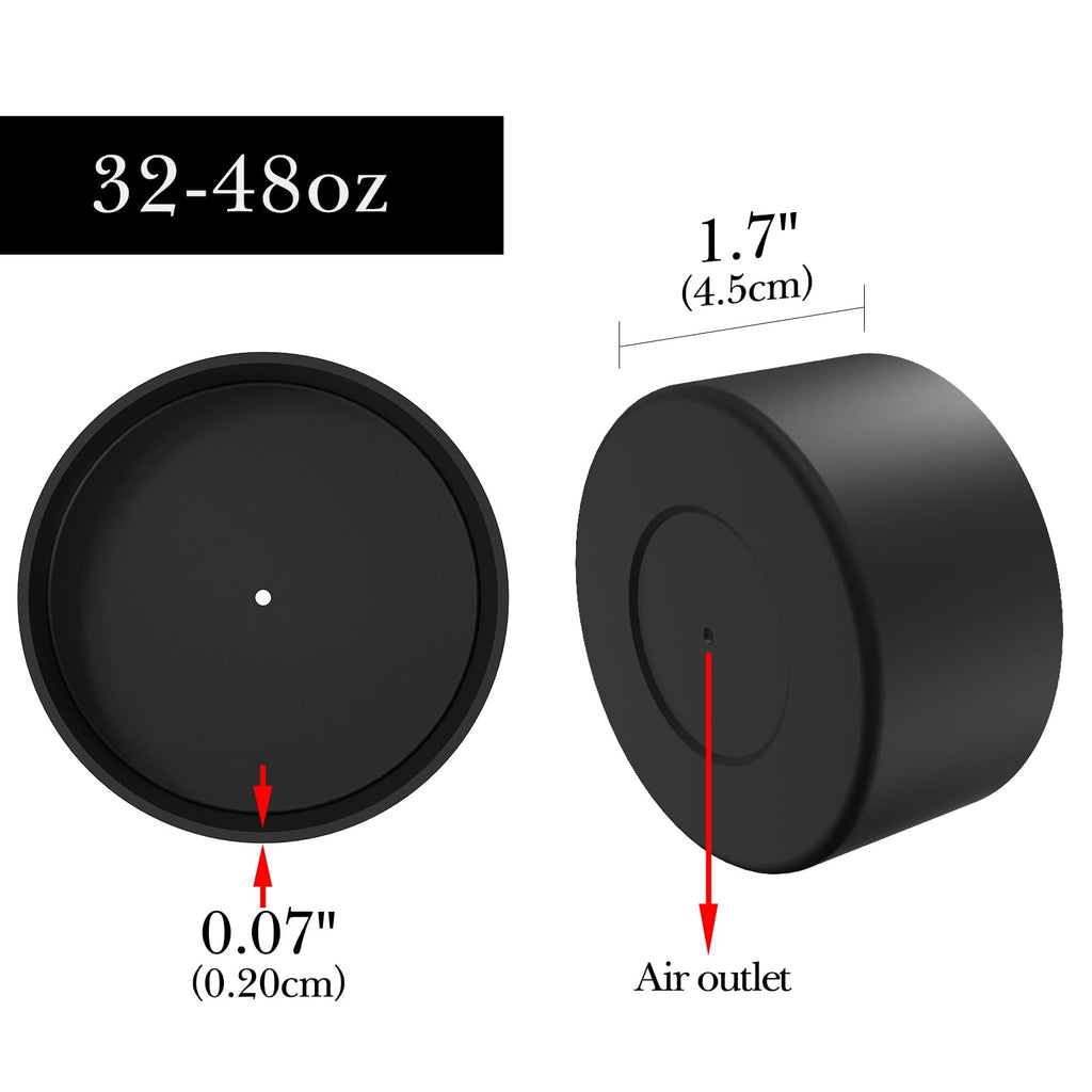 Linkidea 2 Pack Water Bottle Boot Compatible with Nalgene Sustain Wide Mouth 32oz/48oz, Narrow Mouth 32oz, Silicone Anti-Slip Bottle Bottom Bumper Protector (Black) M218N