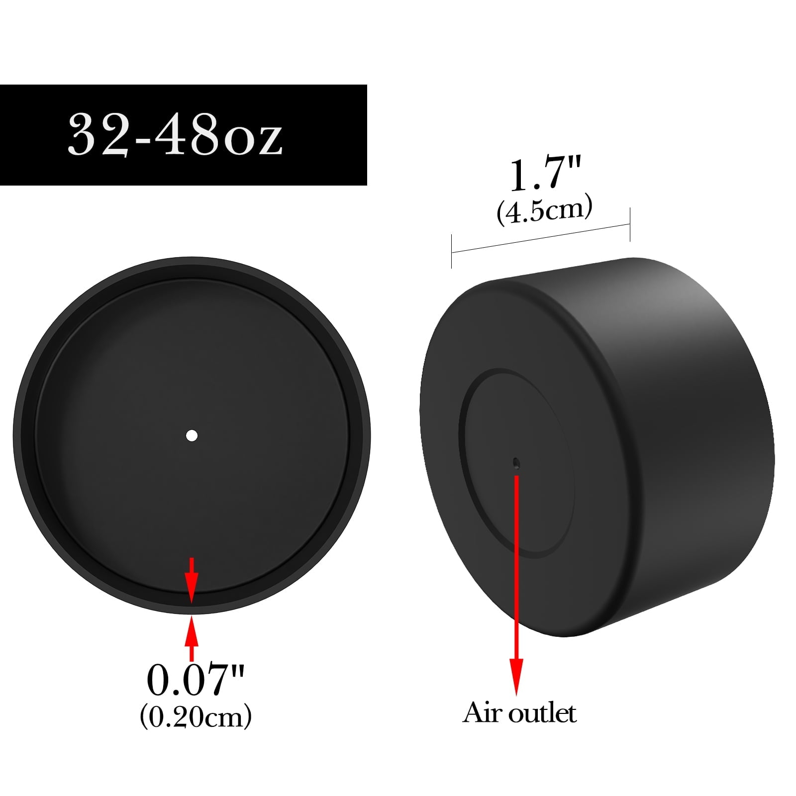 Linkidea 2 Pack Water Bottle Boot Compatible with Nalgene Sustain Wide Mouth 32oz/48oz, Narrow Mouth 32oz, Silicone Anti-Slip Bottle Bottom Bumper Protector (Black) M218N