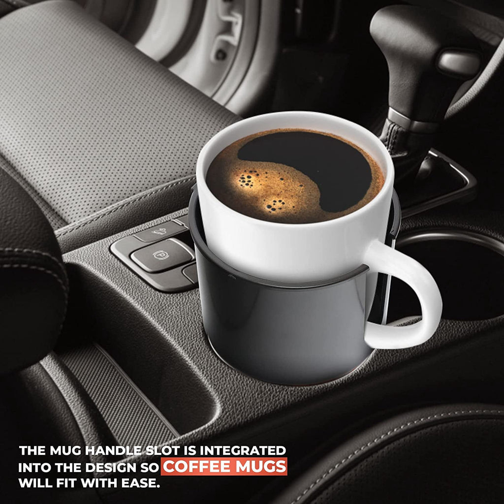 Cup Holder Expander - Fits Hydro Flasks 32/40 oz, Nalgene,  &amp; Large Bottles up to 3.8  Wide - for  up to 3.2  Wide - Black M226V
