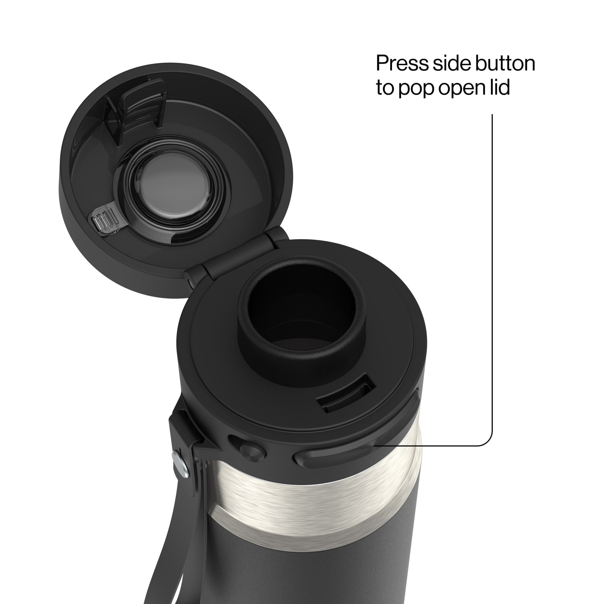 Contigo AutoPop 24 oz Leakproof Insulated Stainless Steel Water Bottle with Carry Strap and Shaker Ball M73N