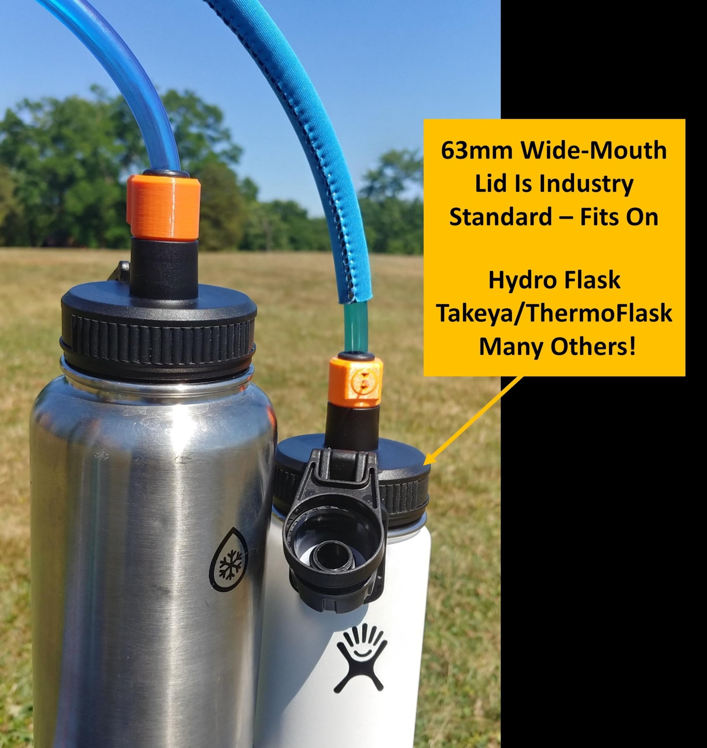 Universal Hydration Adapter for Nalgene Smartwater Bottles 28mm Wide Mouth, Flip Top Spout Lid with Loop, Hiking Running Cycling Accessory, Blue M210X