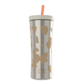 Contigo 20oz Shake &amp; Go Tumbler, Plastic with Straw, Oatmilk Cowhide Couture M120W