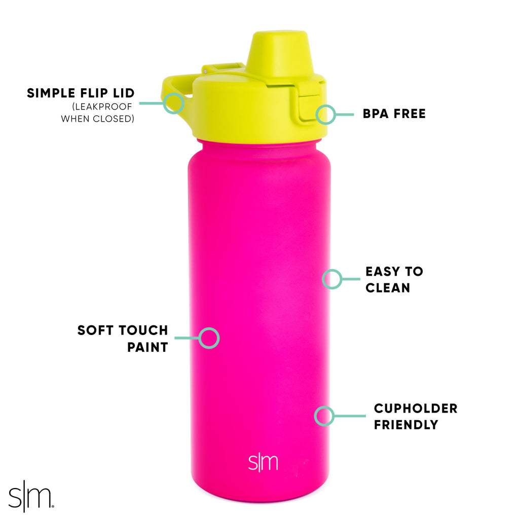Simple Modern 22 fl oz Reusable Tritan Summit Water Bottle with Silicone Straw Lid|Raspberry Chartreuse M405A
