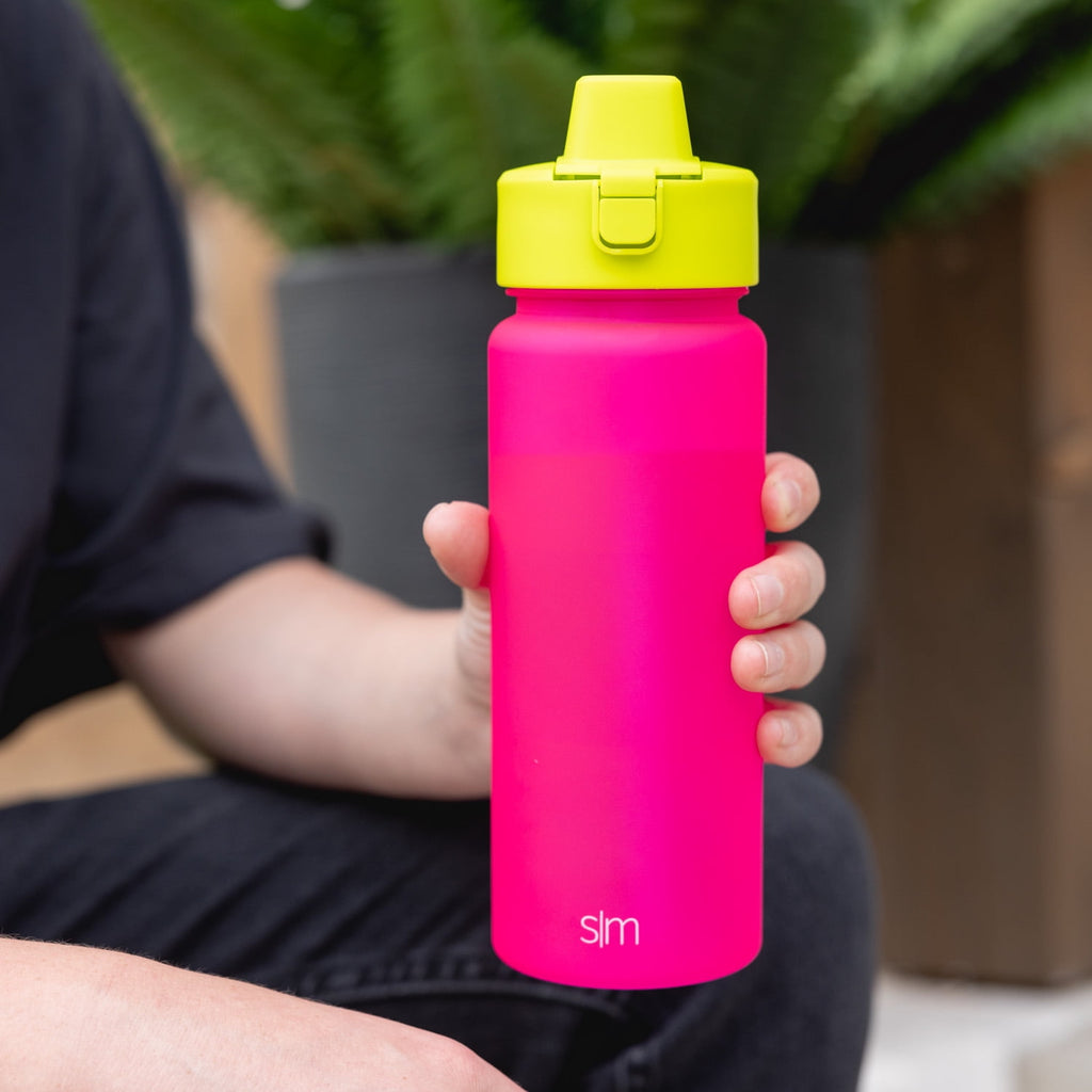 Simple Modern 22 fl oz Reusable Tritan Summit Water Bottle with Silicone Straw Lid|Raspberry Chartreuse M405A