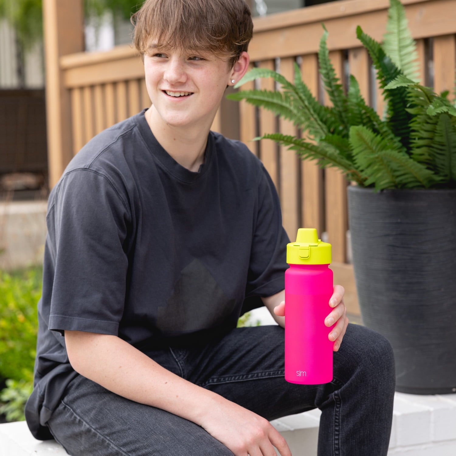 Simple Modern 22 fl oz Reusable Tritan Summit Water Bottle with Silicone Straw Lid|Raspberry Chartreuse M405A