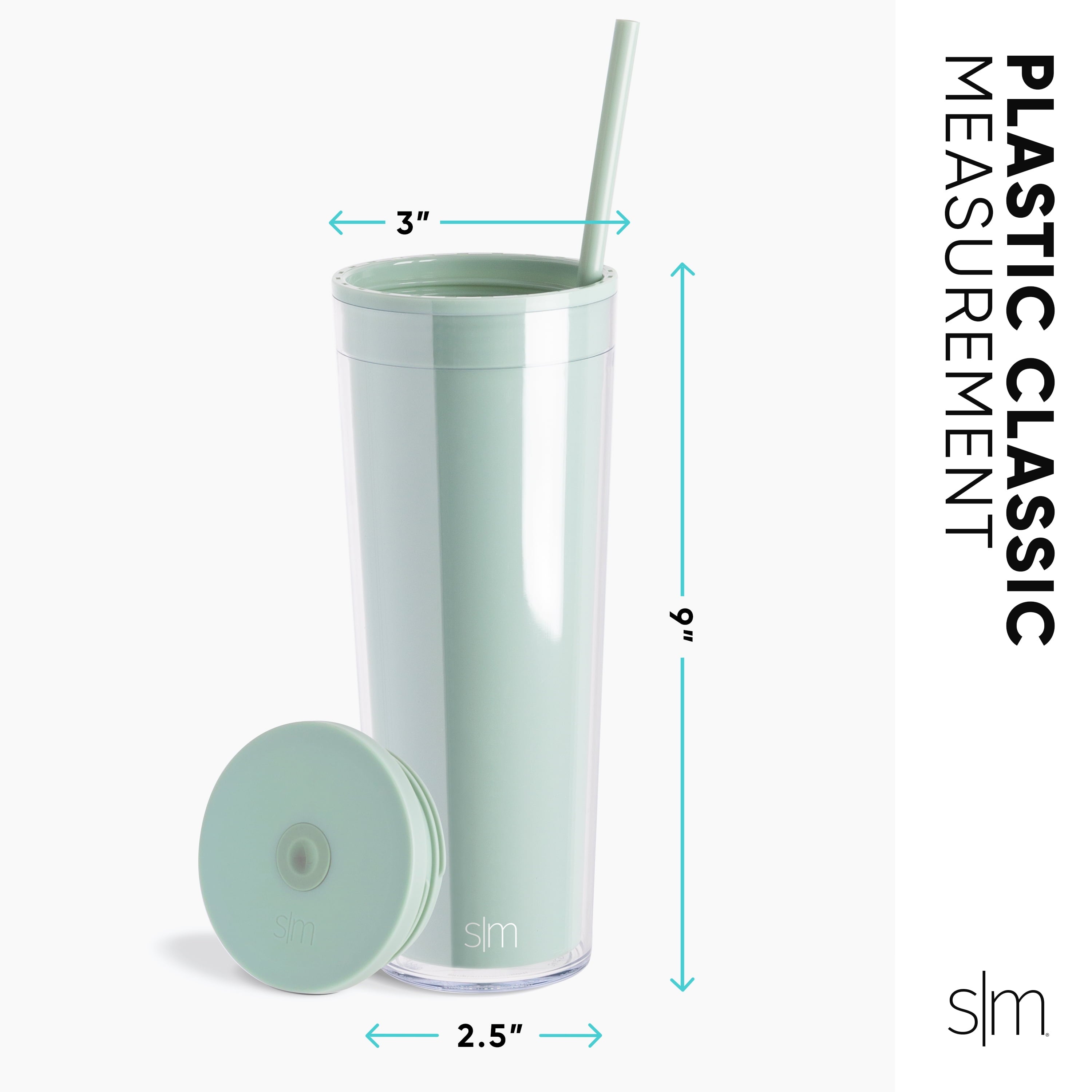Simple Modern 24 fl oz Double Wall Plastic Classic Tumbler with Straw|Opalescent M393X