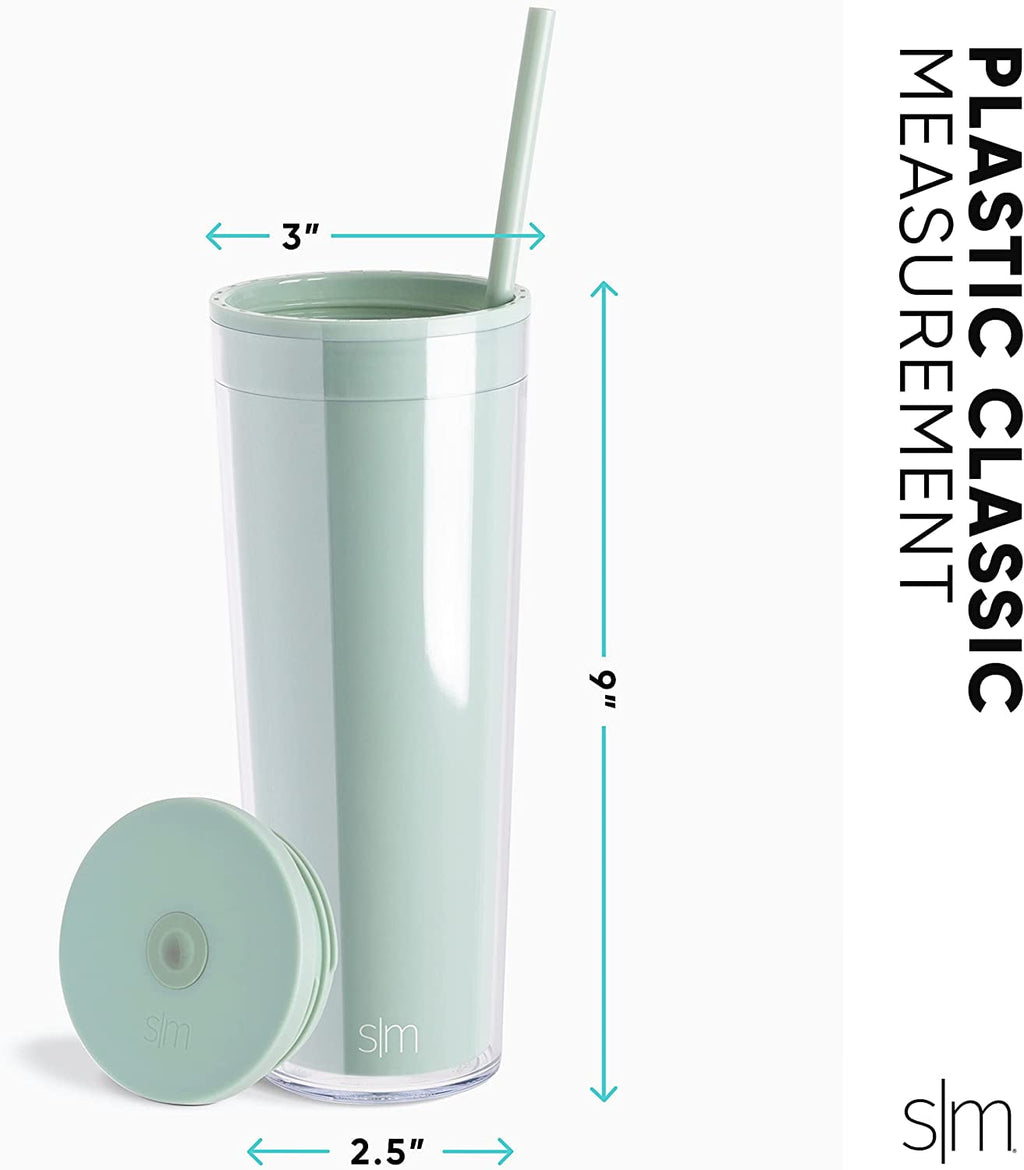 Simple Modern 24 fl oz Double Wall Plastic Classic Tumbler with Straw|Opalescent M393X