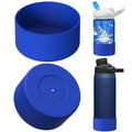 Linkidea 2 Pack Water Bottle Boot Compatible with CamelBak Eddy+20oz/25oz, Chute Mag 20oz/25oz, Carry Cap, Silicone Anti-Slip Bottle Bottom Bumper Protector (Navy Blue) M388Q