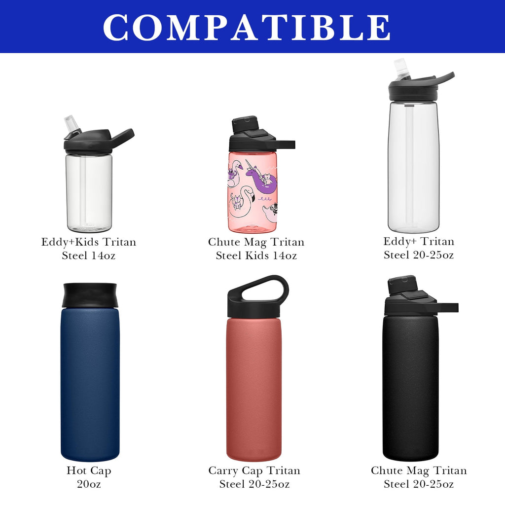 Linkidea 2 Pack Water Bottle Boot Compatible with CamelBak Eddy+20oz/25oz, Chute Mag 20oz/25oz, Carry Cap, Silicone Anti-Slip Bottle Bottom Bumper Protector (Navy Blue) M388Q