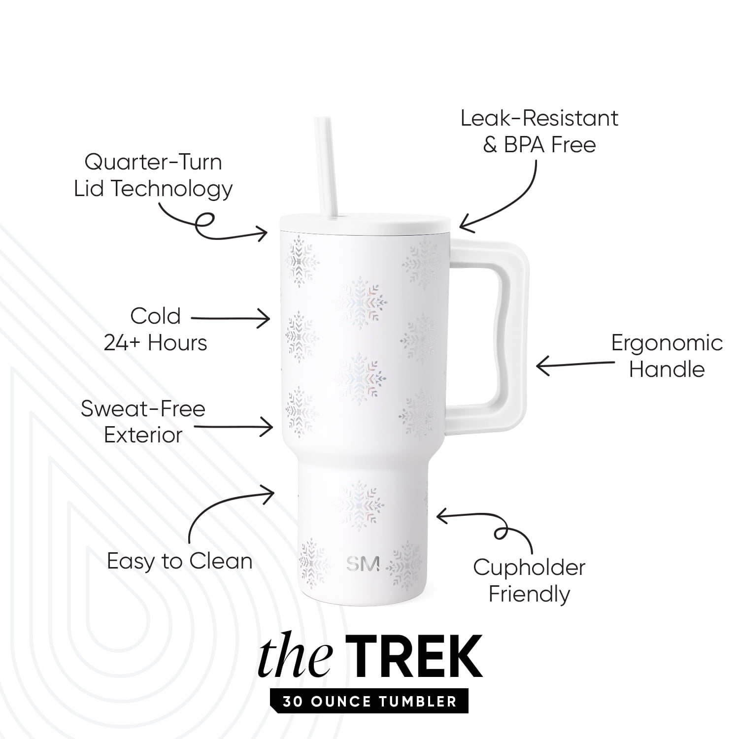 Simple Modern 30 fl oz Insulated Stainless Steel Trek Tumbler with Straw Lid | Seaglass Sage and Cream Checkmate M690P