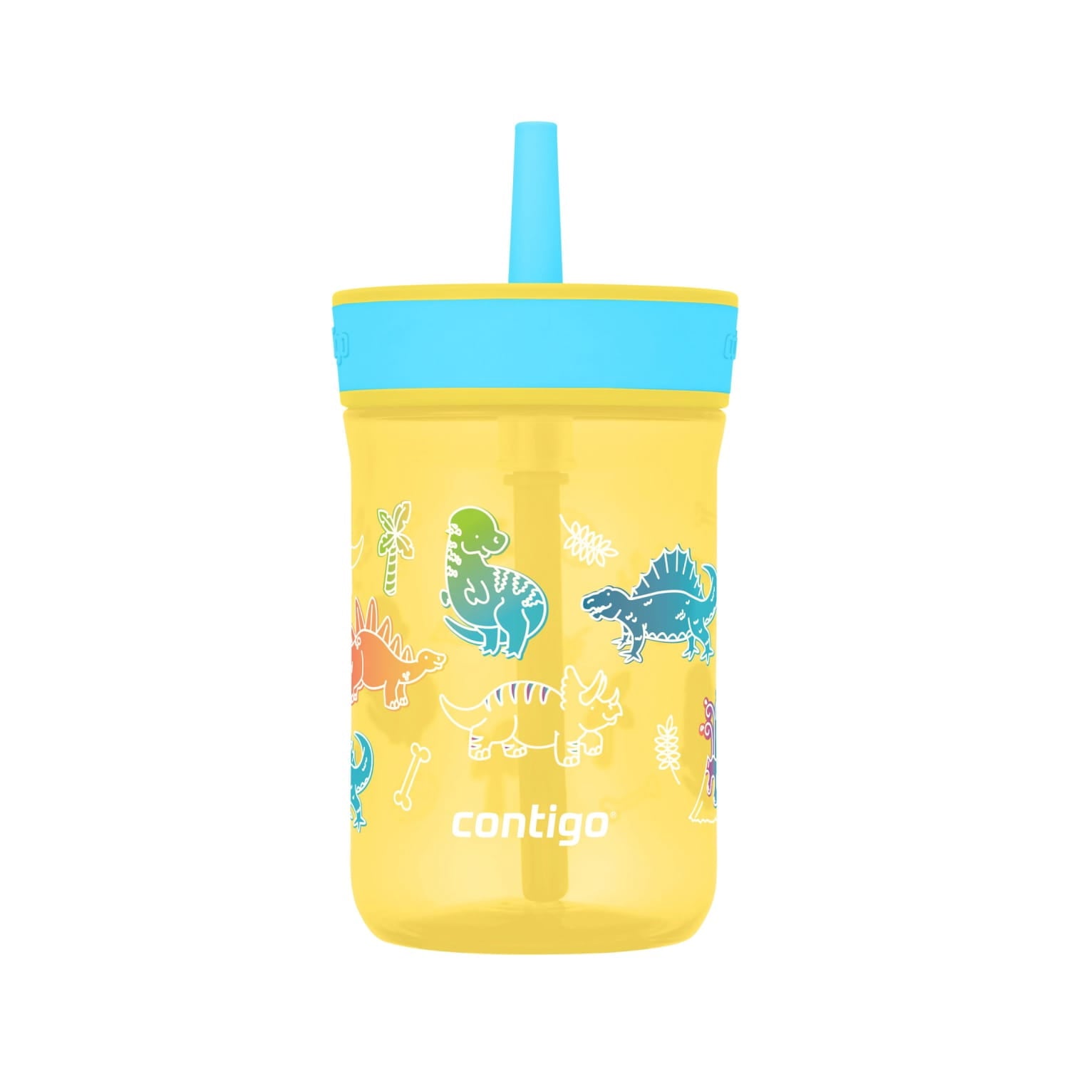 Contigo Kids Leighton Spill-Proof Tumbler with Straw, 14 oz, Yellow M80T