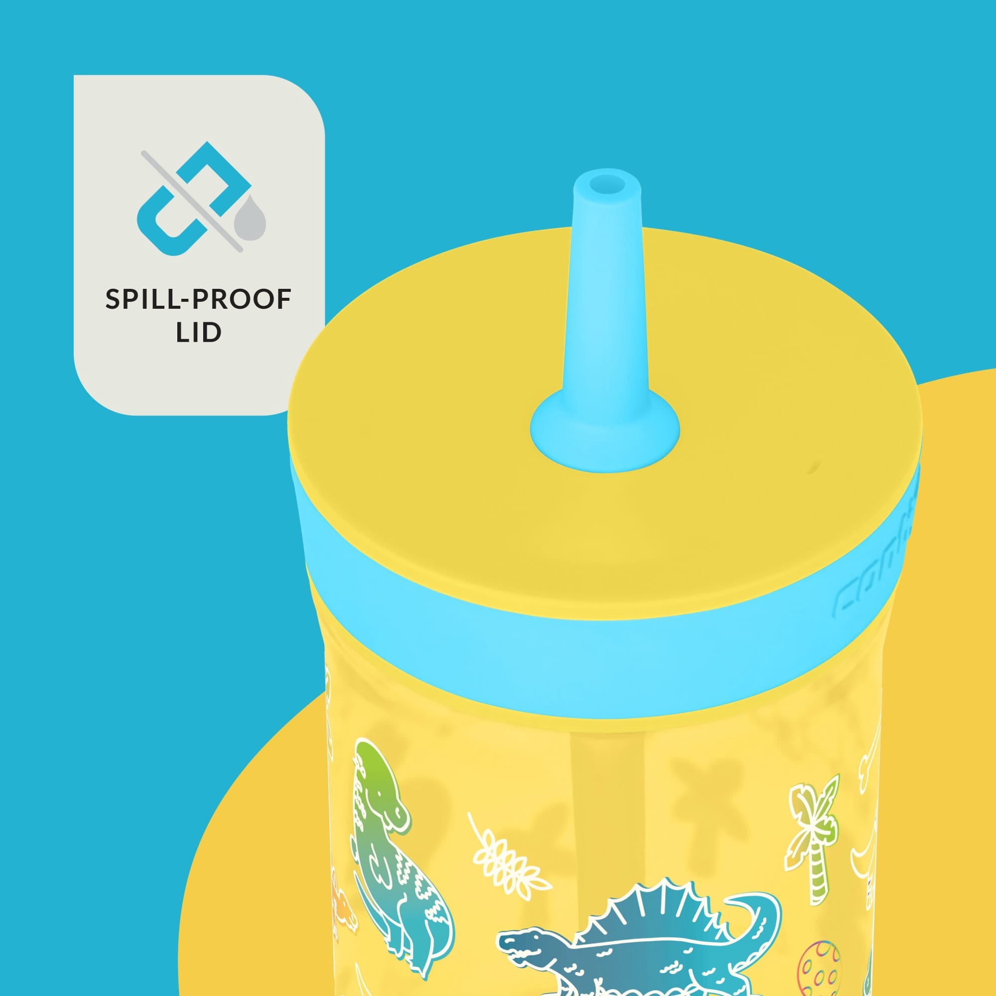 Contigo Kids Leighton Spill-Proof Tumbler with Straw, 14 oz, Yellow M80T