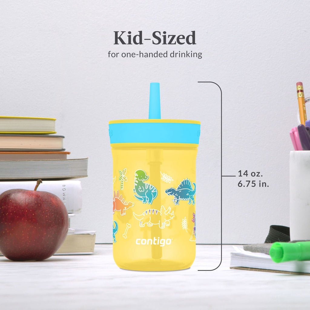 Contigo Kids Leighton Spill-Proof Tumbler with Straw, 14 oz, Yellow M80T