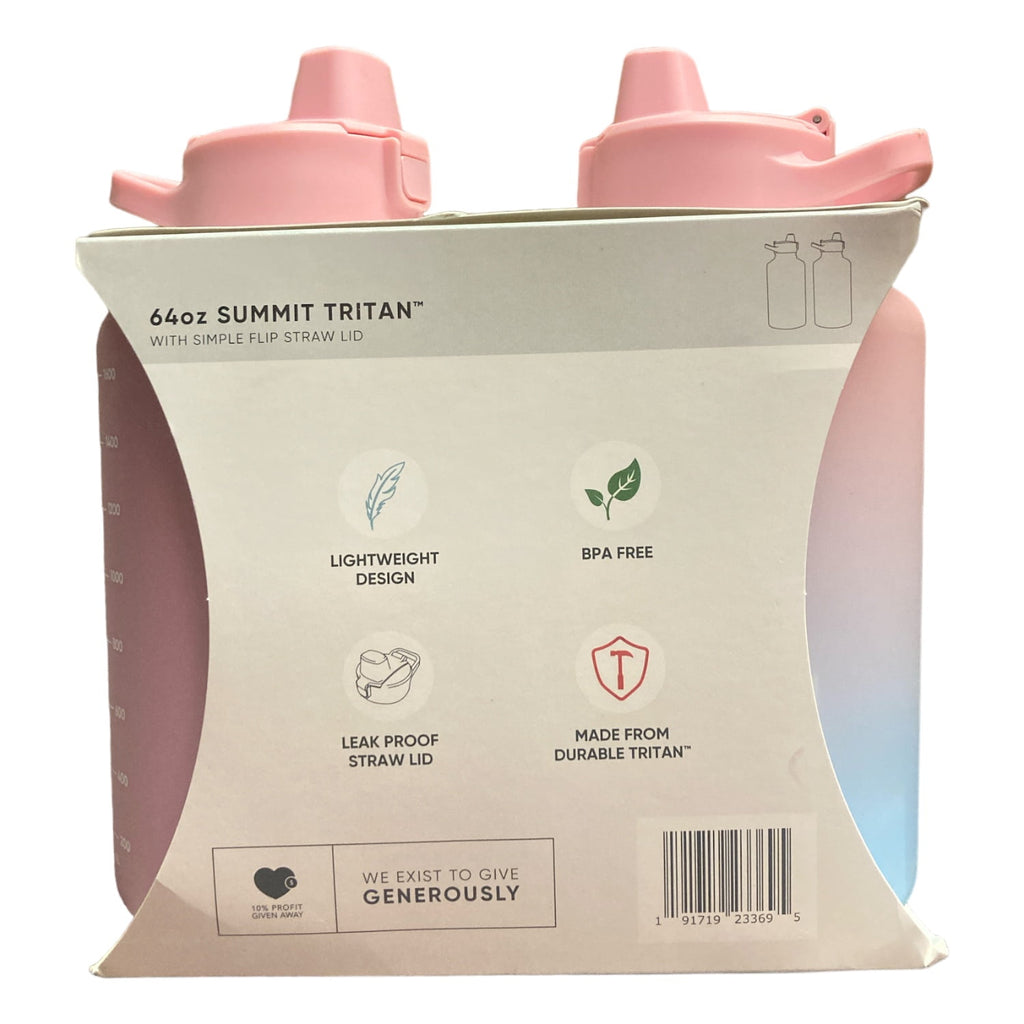 Simple Modern 64-oz Tritan Plastic Summit With Simple Flip Straw Lid 2 Pack (Sweet Taffy and Blush) M421X