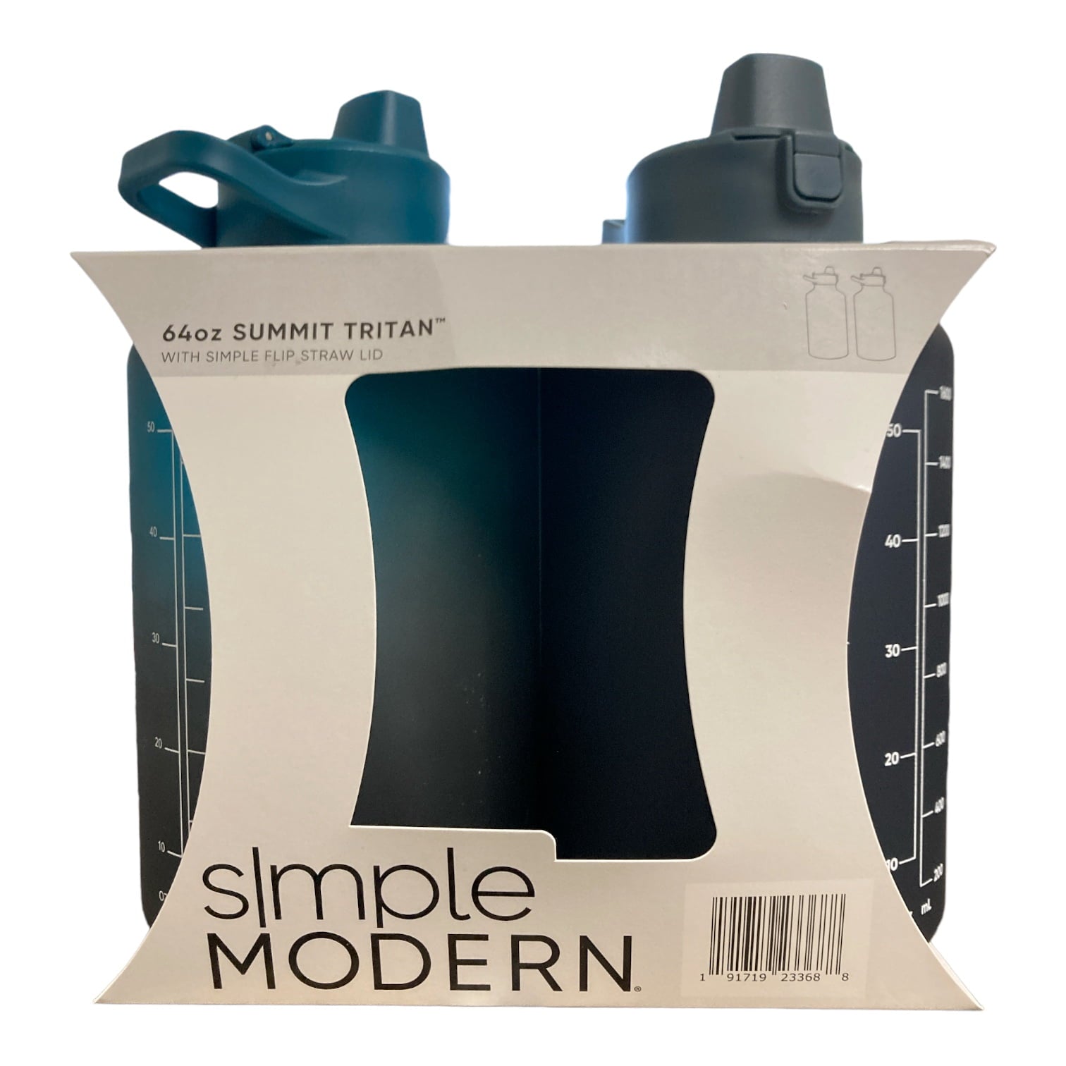 Simple Modern 64-oz Tritan Plastic Summit With Simple Flip Straw Lid 2 Pack (Sweet Taffy and Blush) M421X