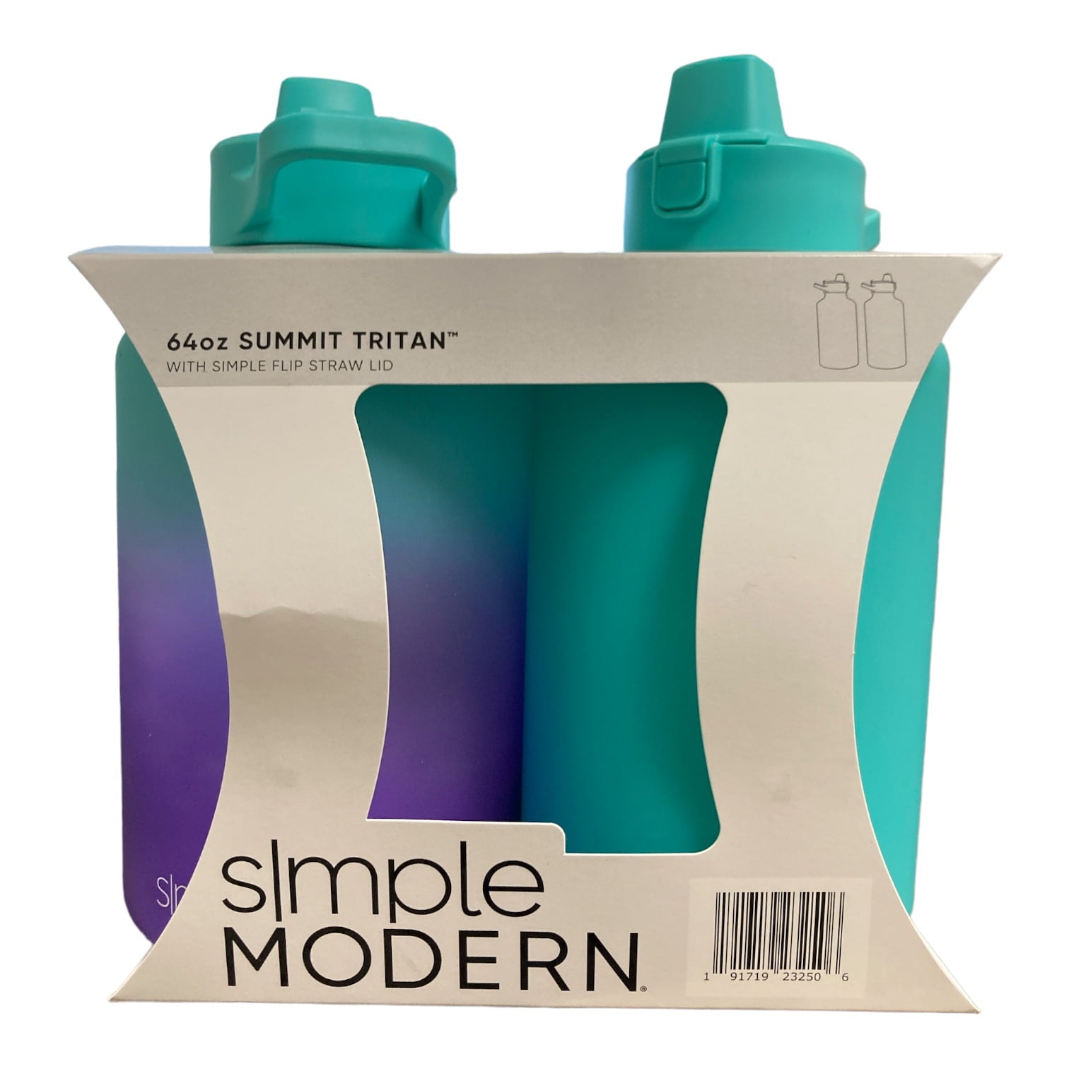 Simple Modern 64-oz Tritan Plastic Summit With Simple Flip Straw Lid 2 Pack (Sweet Taffy and Blush) M421X