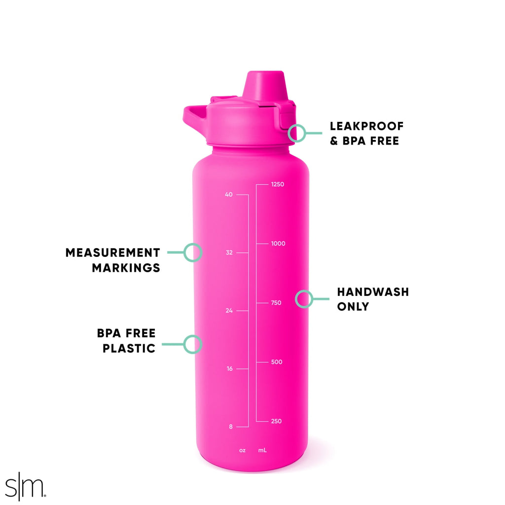 Simple Modern 48 fl oz Reusable Tritan Summit Water Bottle with Silicone Straw Lid|Raspberry Vibes M412E