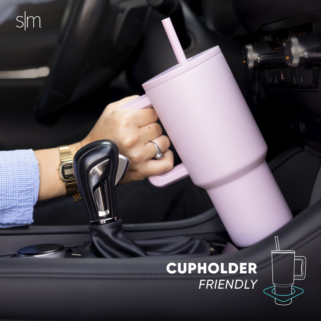 Simple Modern 30 fl oz Insulated Stainless Steel Trek Tumbler with Straw Lid | Cream Leopard M408Z