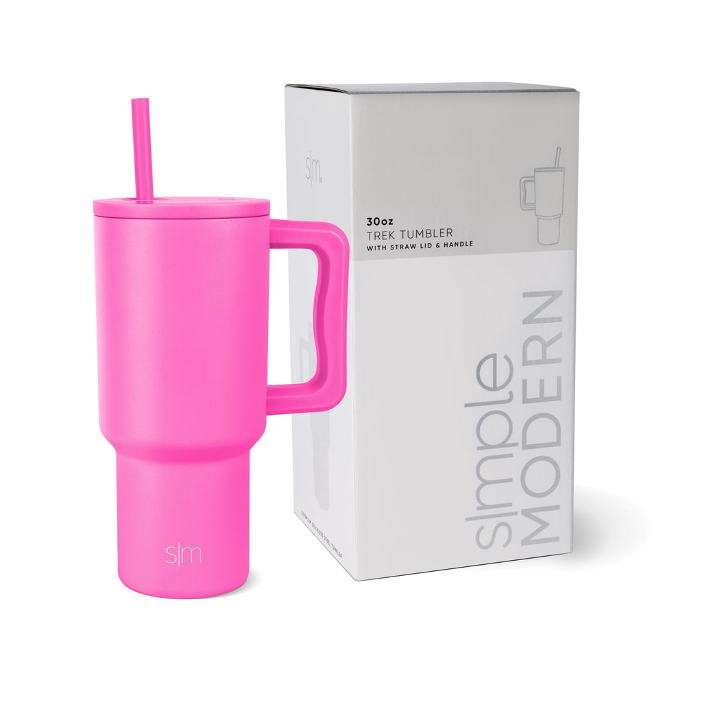 Simple Modern 30 fl oz Insulated Stainless Steel Trek Tumbler with Straw Lid | Cream Leopard M408Z