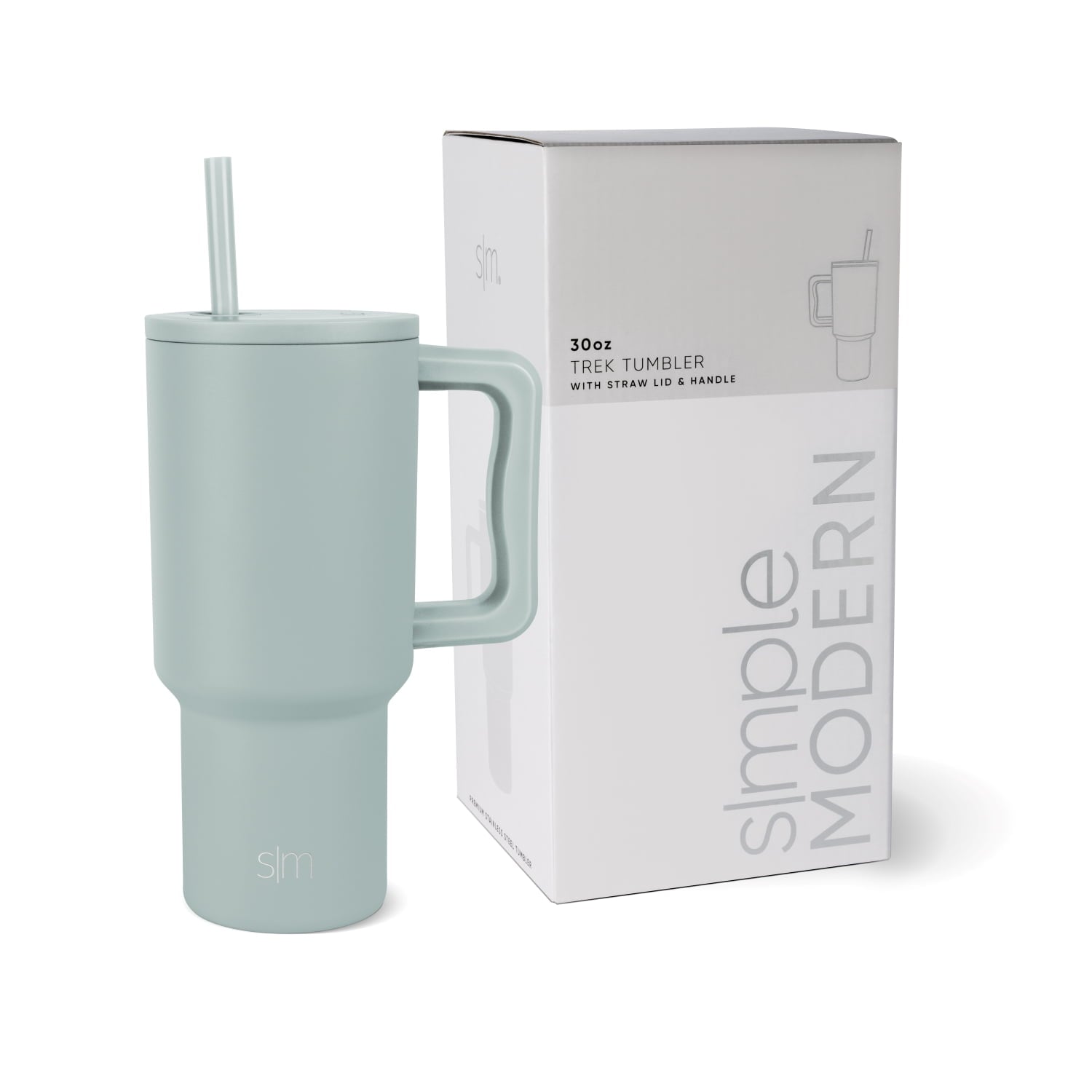 Simple Modern 30 fl oz Insulated Stainless Steel Trek Tumbler with Straw Lid | Cream Leopard M408Z