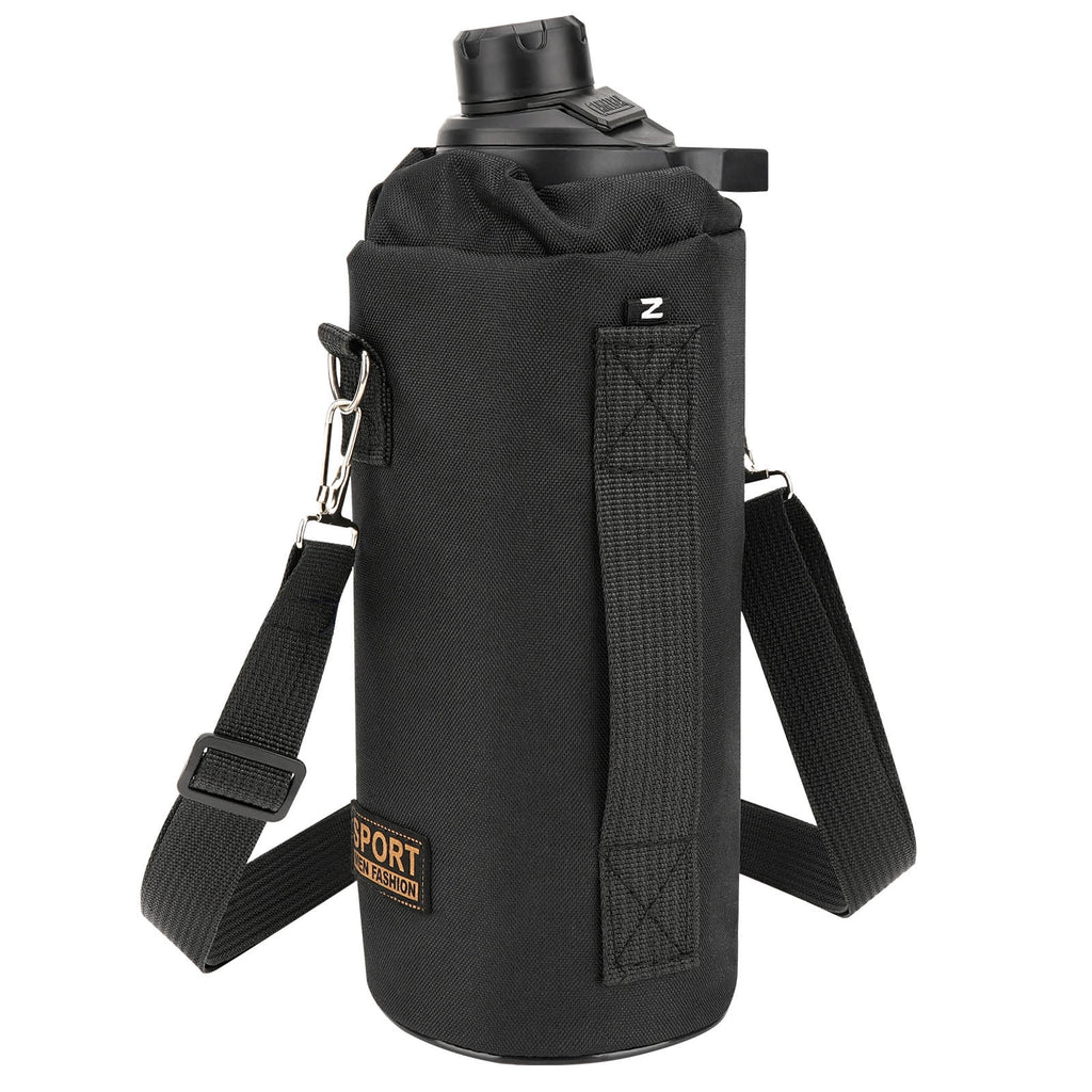Linkidea Sports Water Bottle Carrier with Strap Compatible with Nalgene Sustain Tritan 48oz, CamelBak Chute Mag 50oz, Thick Waterbottle Cooler Bag Holder Shoulder Strap, Black M216U