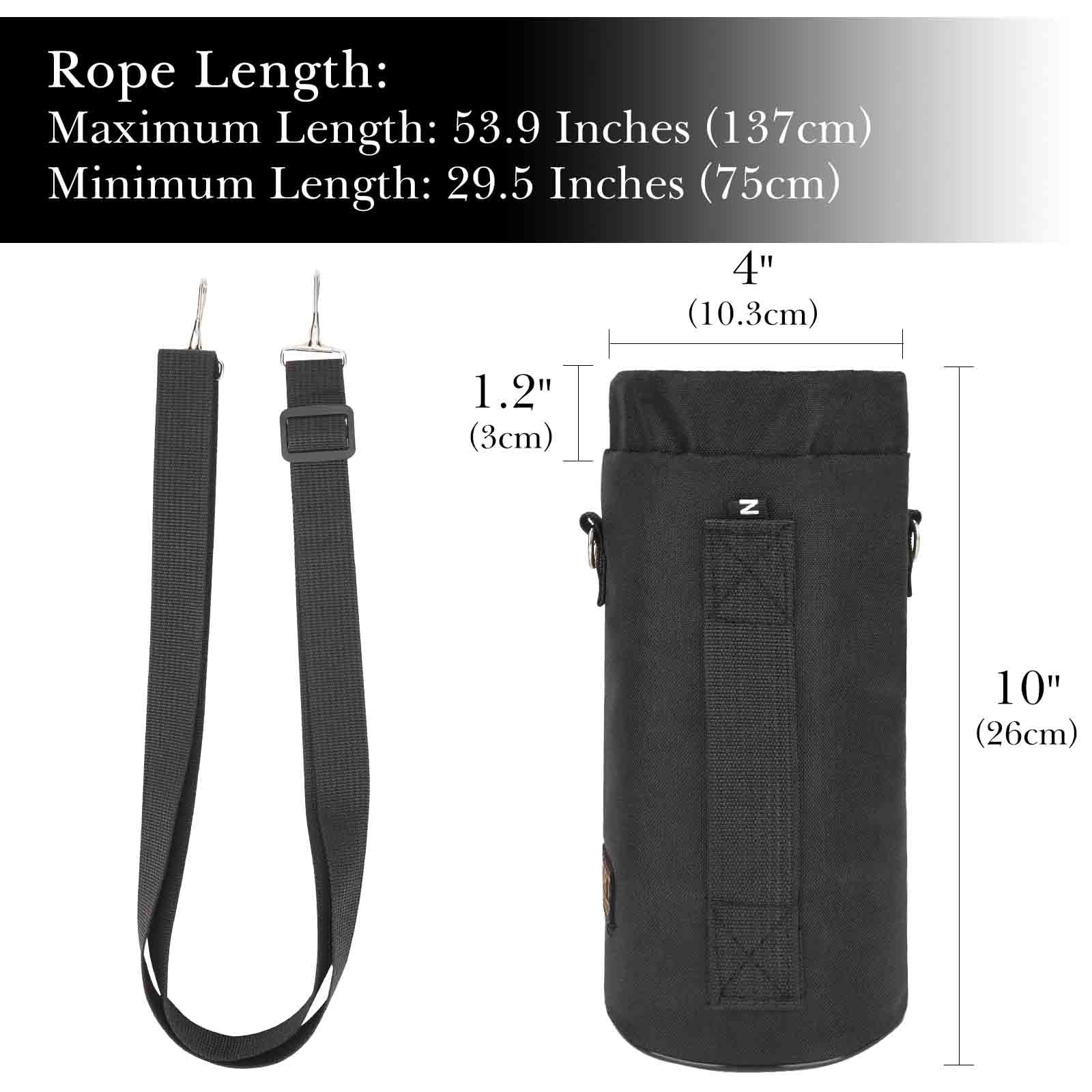 Linkidea Sports Water Bottle Carrier with Strap Compatible with Nalgene Sustain Tritan 48oz, CamelBak Chute Mag 50oz, Thick Waterbottle Cooler Bag Holder Shoulder Strap, Black M216U