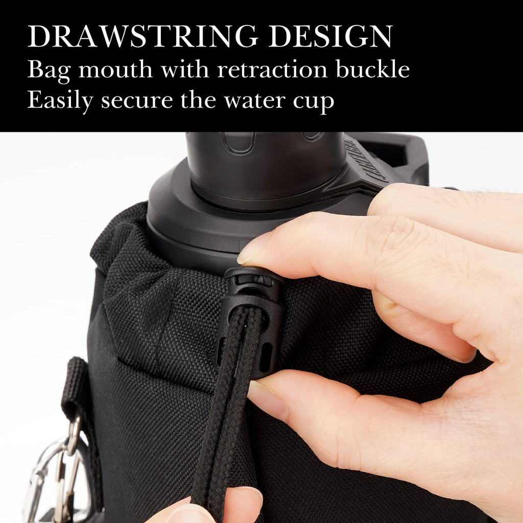 Linkidea Sports Water Bottle Carrier with Strap Compatible with Nalgene Sustain Tritan 48oz, CamelBak Chute Mag 50oz, Thick Waterbottle Cooler Bag Holder Shoulder Strap, Black M216U