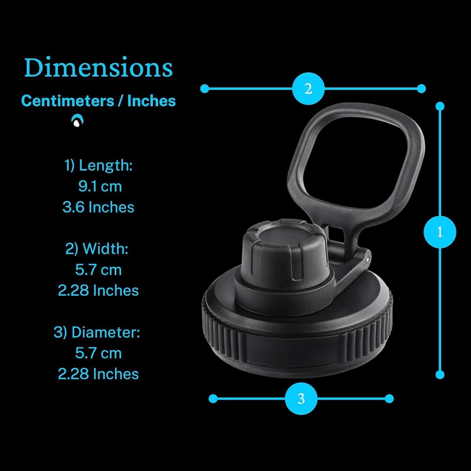 Hydraflow Wide Mouth Spout Twist Chug Nalgene Replacement Lid | Compatible with Nalgene 32 oz Wide Mouth Lid, Hydroflask &amp; Many  Top Water Bottle Brands Sizes 12 16 18 20 32 40 64 Oz M207W