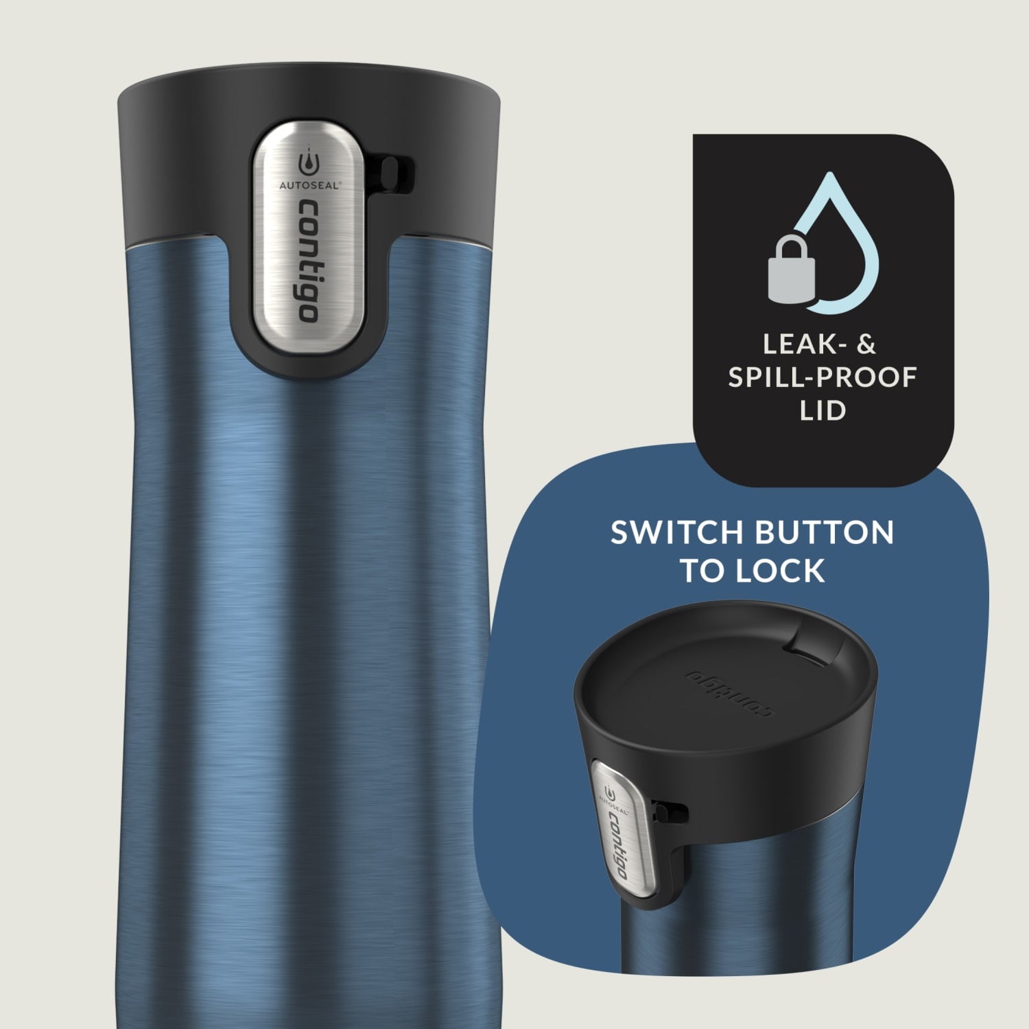 Contigo AUTOSEAL West Loop Vacuum-Insulated Stainless Steel Travel Mug with Easy-Clean Lid, 20 oz M06N