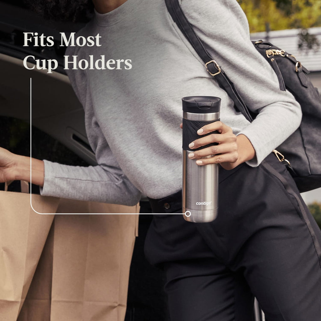 Contigo Byron 2.0 Stainless Steel Travel Mug with SNAPSEAL Lid and Grip in Black, 24 fl oz. M02L