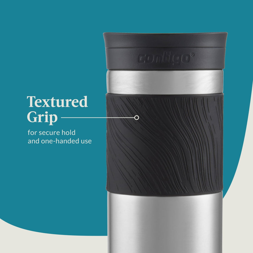 Contigo Byron 2.0 Stainless Steel Travel Mug with SNAPSEAL Lid and Grip in Black, 24 fl oz. M02L