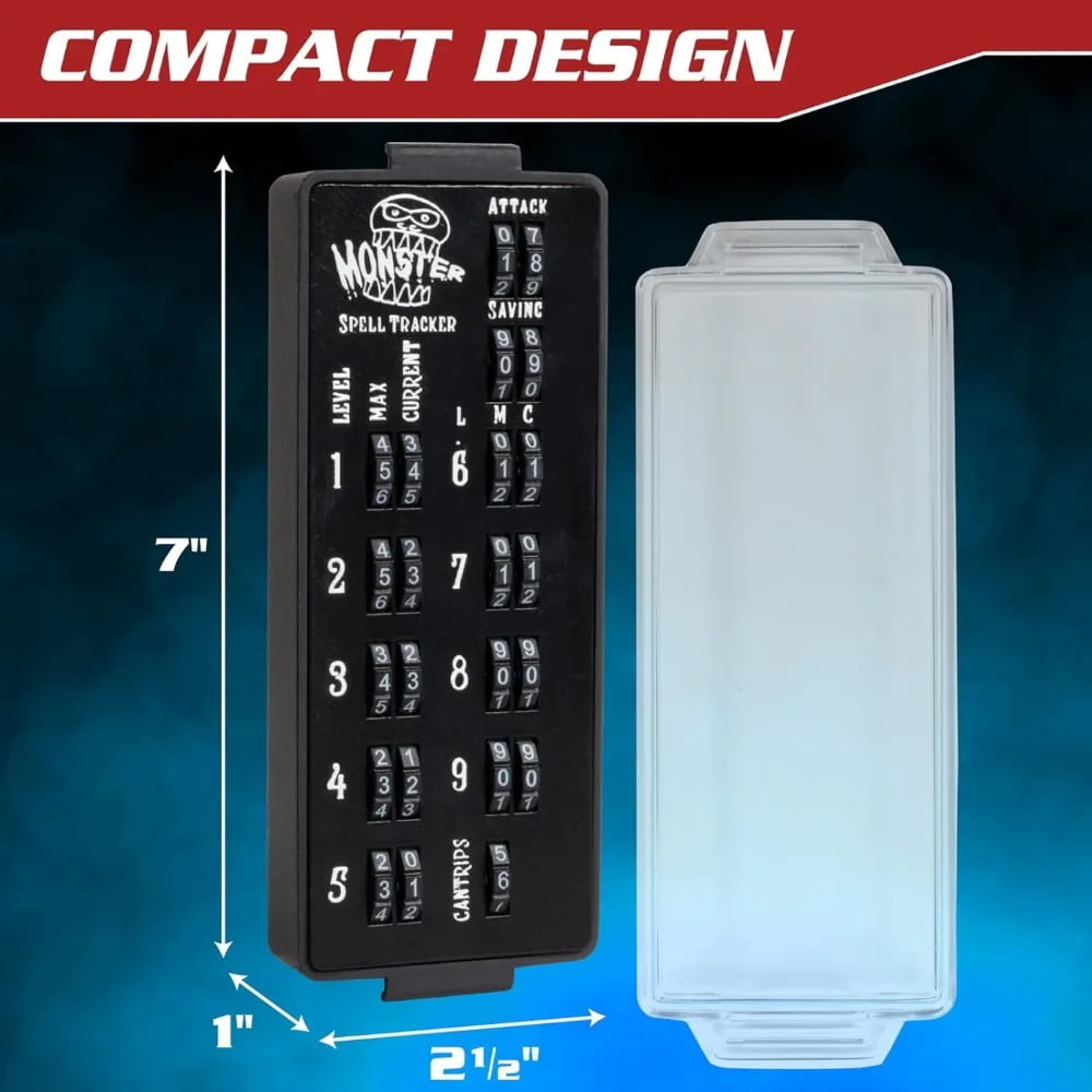 Ultimate RPG Spell Tracker for DND- Easily Keep Track of All Magic Stats, Levels, Modifiers Easily w Adjustable Place-Locking Dials &amp; Protective Cover- Compatible w Dungeons Dragons 5e Tabletop Games M215M