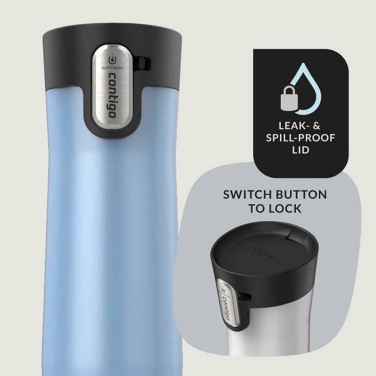 Contigo AUTOSEAL West Loop Vacuum-Insulated Stainless Steel Travel Mug with Easy-Clean Lid, 20 oz, Crystal Lakeside &amp; Crystal Agave, 2-Pack M09A