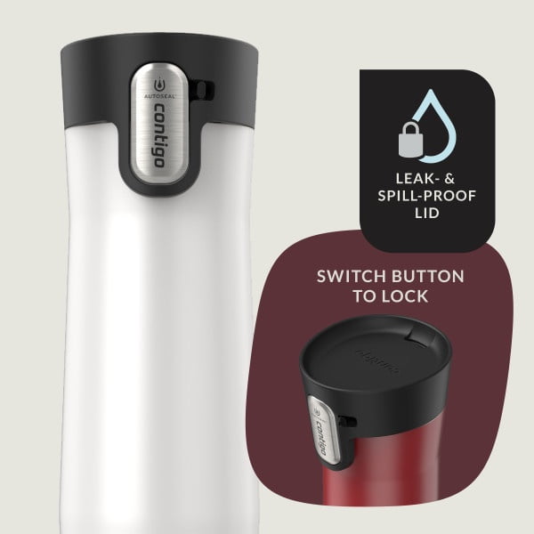 Contigo AUTOSEAL West Loop Vacuum-Insulated Stainless Steel Travel Mug with Easy-Clean Lid, 20 oz, Crystal Lakeside &amp; Crystal Agave, 2-Pack M09A