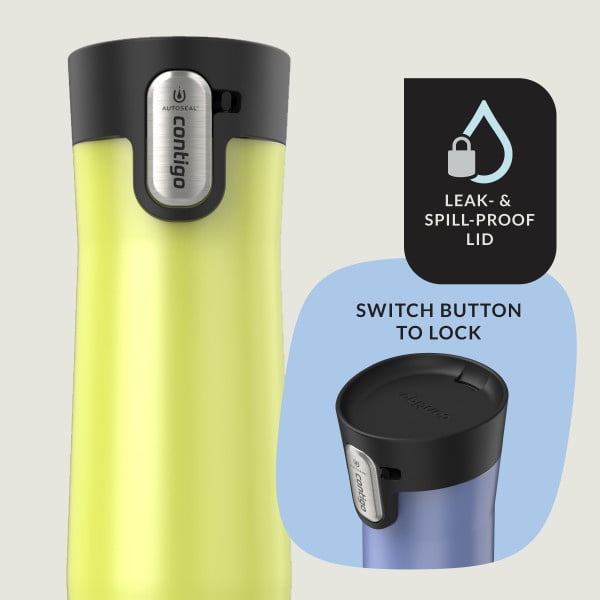 Contigo AUTOSEAL West Loop Vacuum-Insulated Stainless Steel Travel Mug with Easy-Clean Lid, 20 oz, Crystal Lakeside &amp; Crystal Agave, 2-Pack M09A
