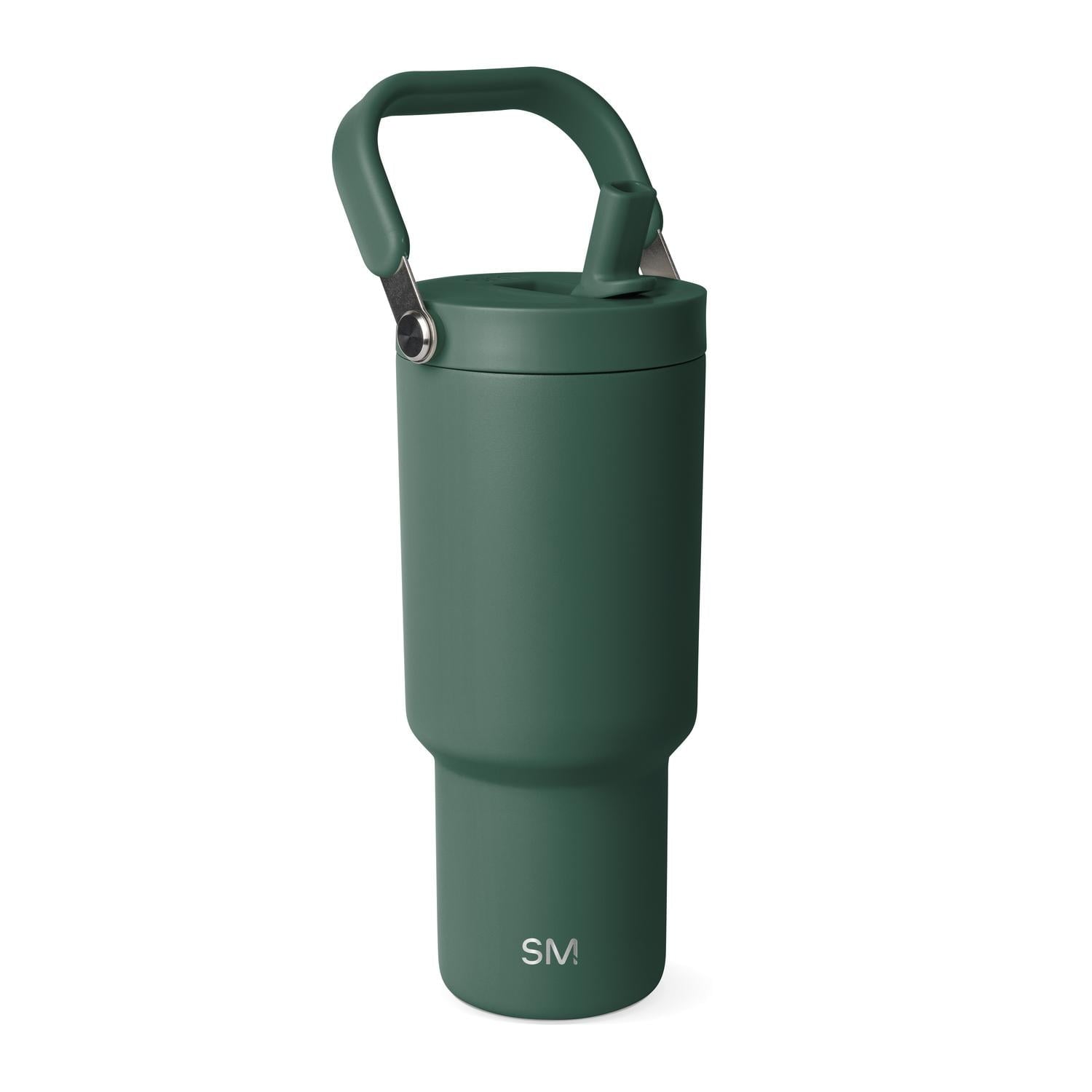 Simple Modern 30 fl oz Insulated Stainless Steel Trek Pivot Tumbler with Straw Lid and Top Handle|Forest M400G