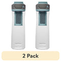 (2 pack) Contigo Clybourn Plastic FreeFlow Filter Water Bottle with AUTOSEAL Lid 24 oz., Salt, with Replacable Filter M53G