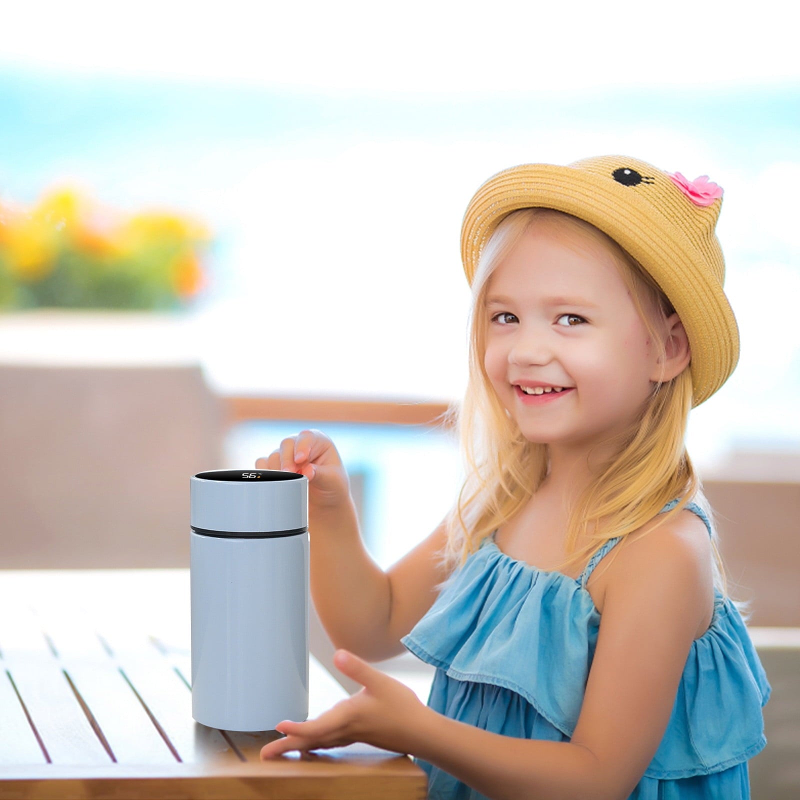 Stainless Steel Insulation Cup Cute Mini Portable Children Student Water Bottle Coffee Travel Mug LED Temperature Display Double Walled Vacuum Long Lasting Insulation M54A