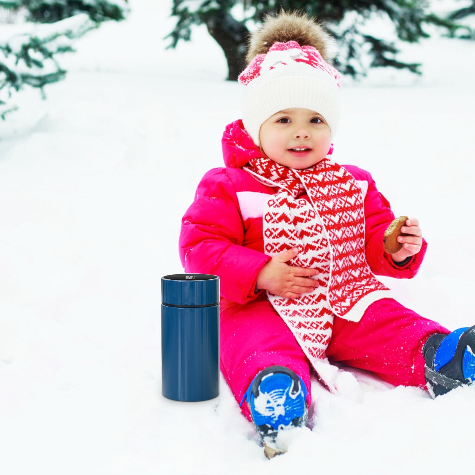 Stainless Steel Insulation Cup Cute Mini Portable Children Student Water Bottle Coffee Travel Mug LED Temperature Display Double Walled Vacuum Long Lasting Insulation M54A