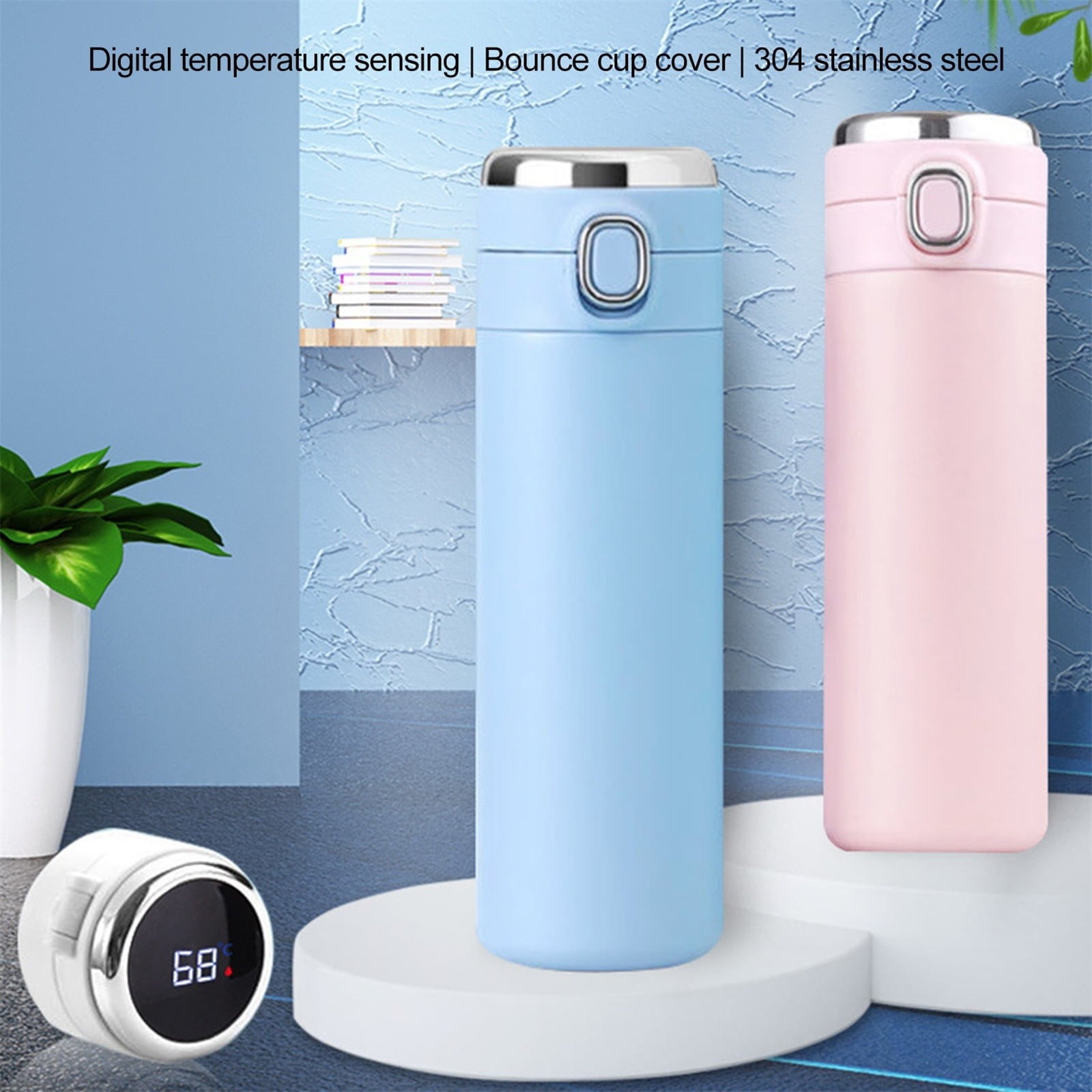 Stainless Steel Insulation Cup Cute Mini Portable Children Student Water Bottle Coffee Travel Mug LED Temperature Display Double Walled Vacuum Long Lasting Insulation M54A