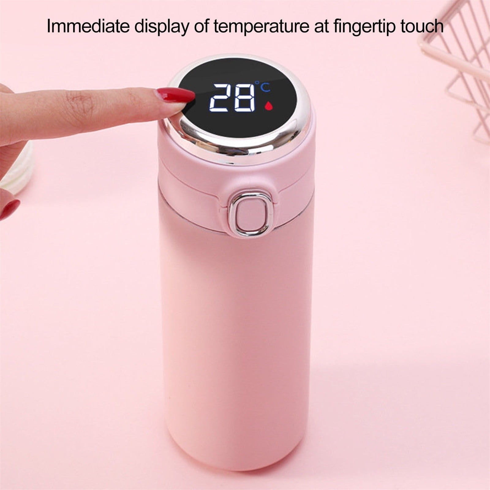 Stainless Steel Insulation Cup Cute Mini Portable Children Student Water Bottle Coffee Travel Mug LED Temperature Display Double Walled Vacuum Long Lasting Insulation M54A