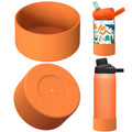 Linkidea 2 Pack Water Bottle Boot Compatible with CamelBak Eddy+20oz/25oz, Chute Mag 20oz/25oz, Carry Cap, Silicone Anti-Slip Bottle Bottom Bumper Protector (Orange) M387Y