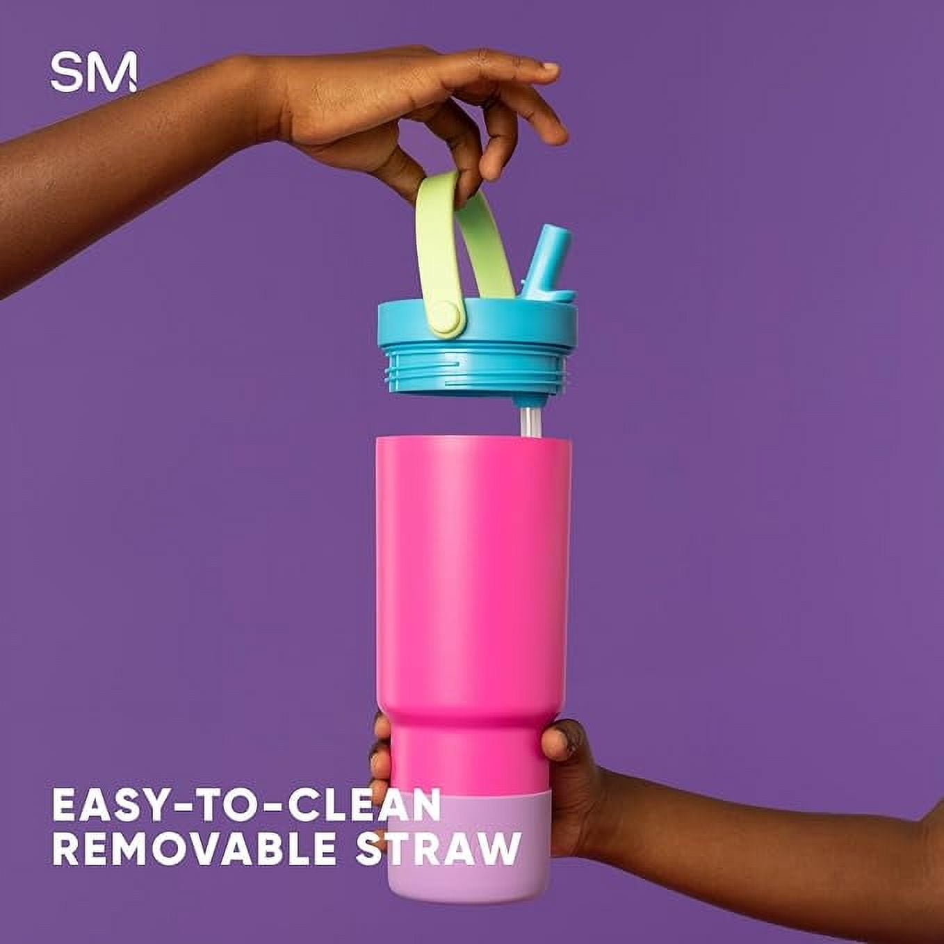Simple Modern 24 fl oz Insulated Stainless Steel Trek Pivot Tumbler with Straw Lid and Top Handle|Seaside Blue M397T